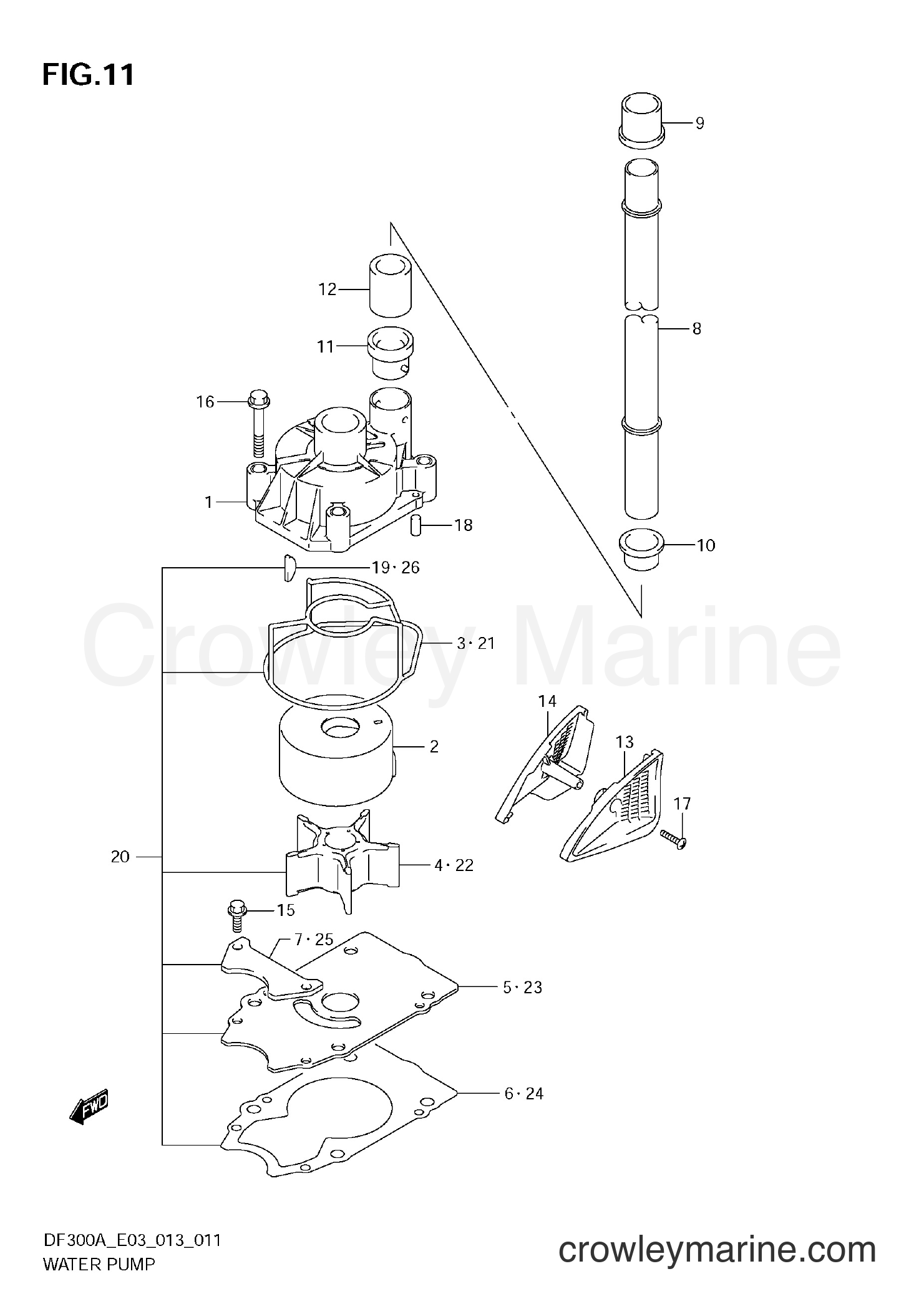 Suzuki Marine DF250AP 310001~ - WATER PUMP