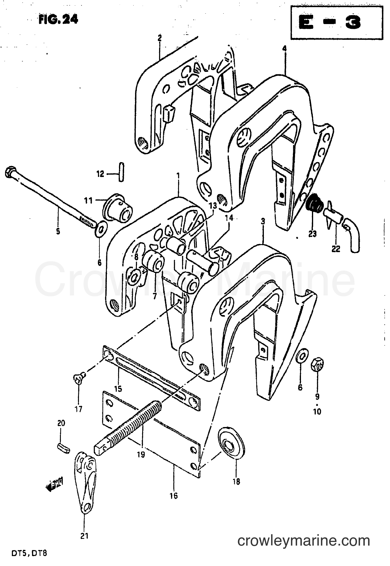 Suzuki Marine DT5 - CLAMP BRACKET (MODEL G/J)