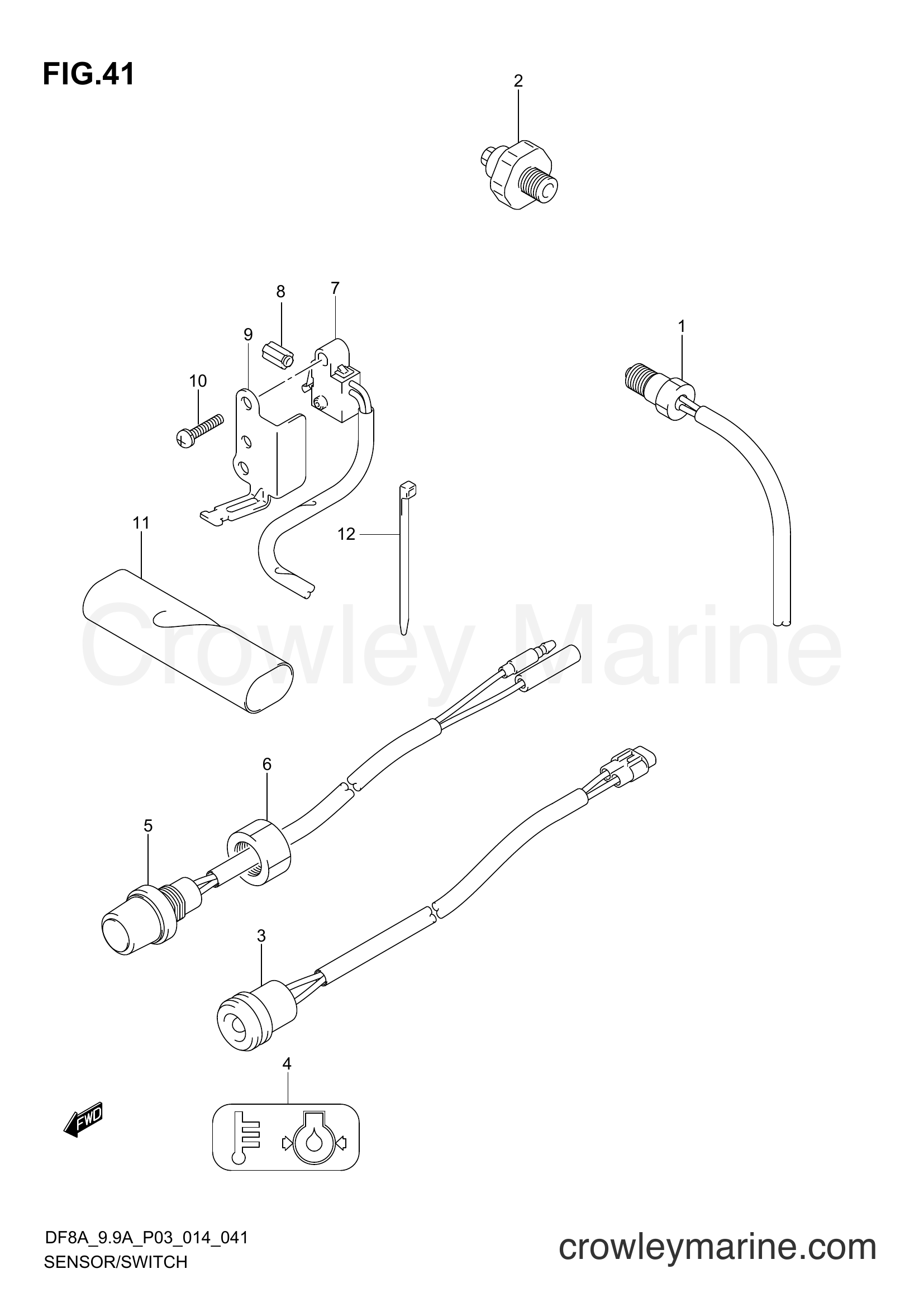 Suzuki Marine DF8A 410001~ - SENSOR/SWITCH (DF8A P03)