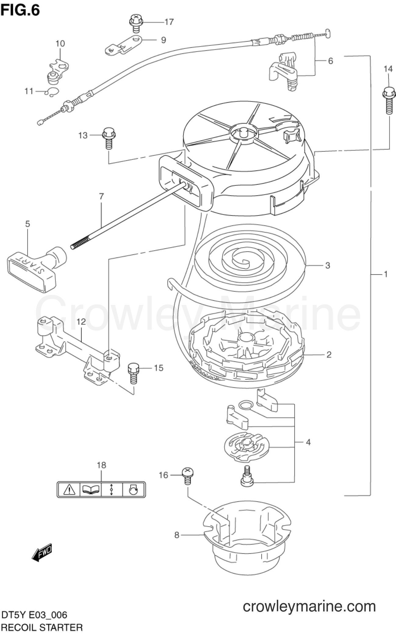 Suzuki Marine DT5Y - RECOIL STARTER