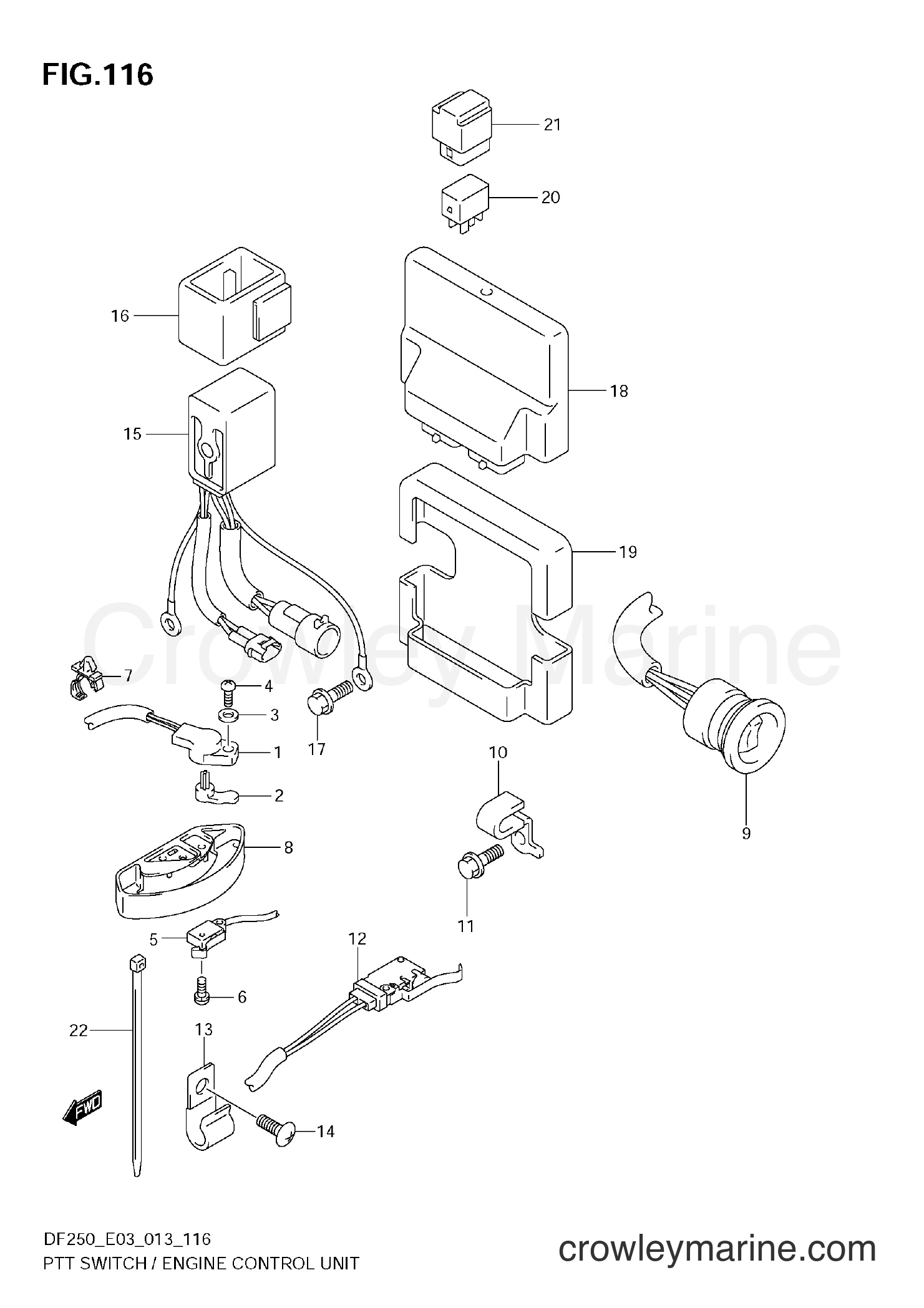 Suzuki Marine DF250 310001~ - PTT SWITCH / ENGINE CONTROL UNIT (DF200T)