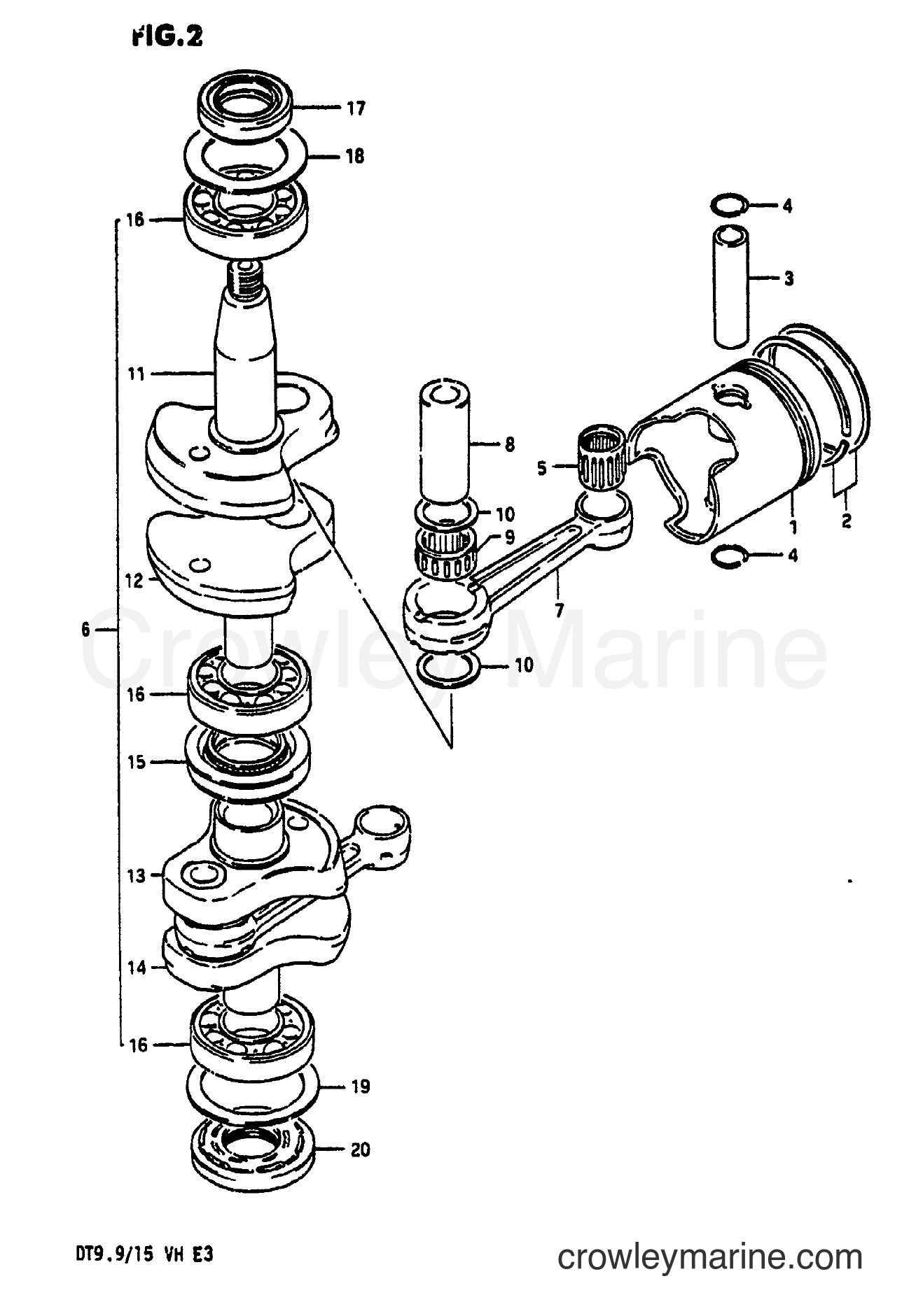 Suzuki Marine DT9.9 - CRANKSHAFT