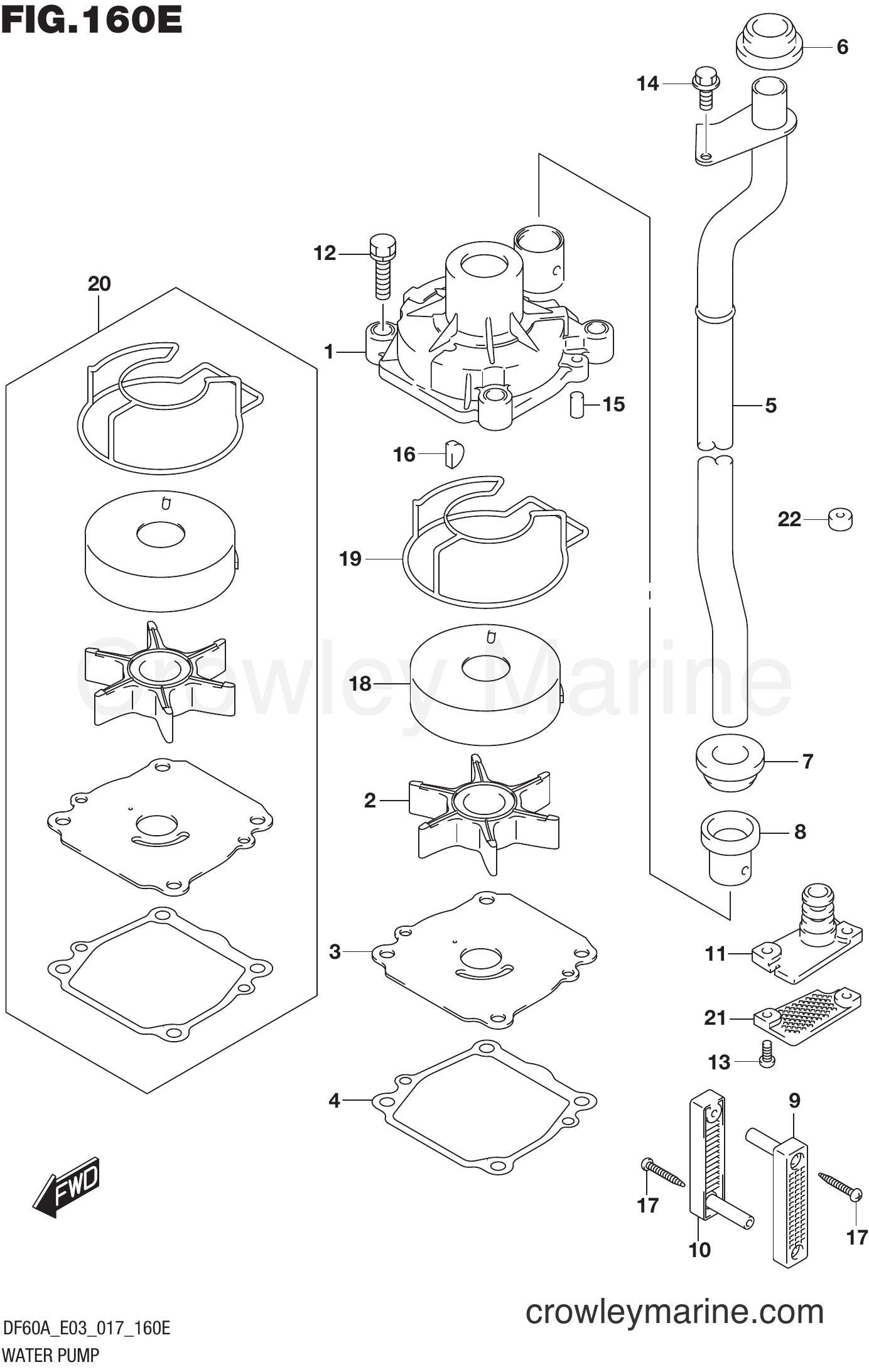 Suzuki Marine DF50A 710001~ - WATER PUMP (DF60AVT E03)