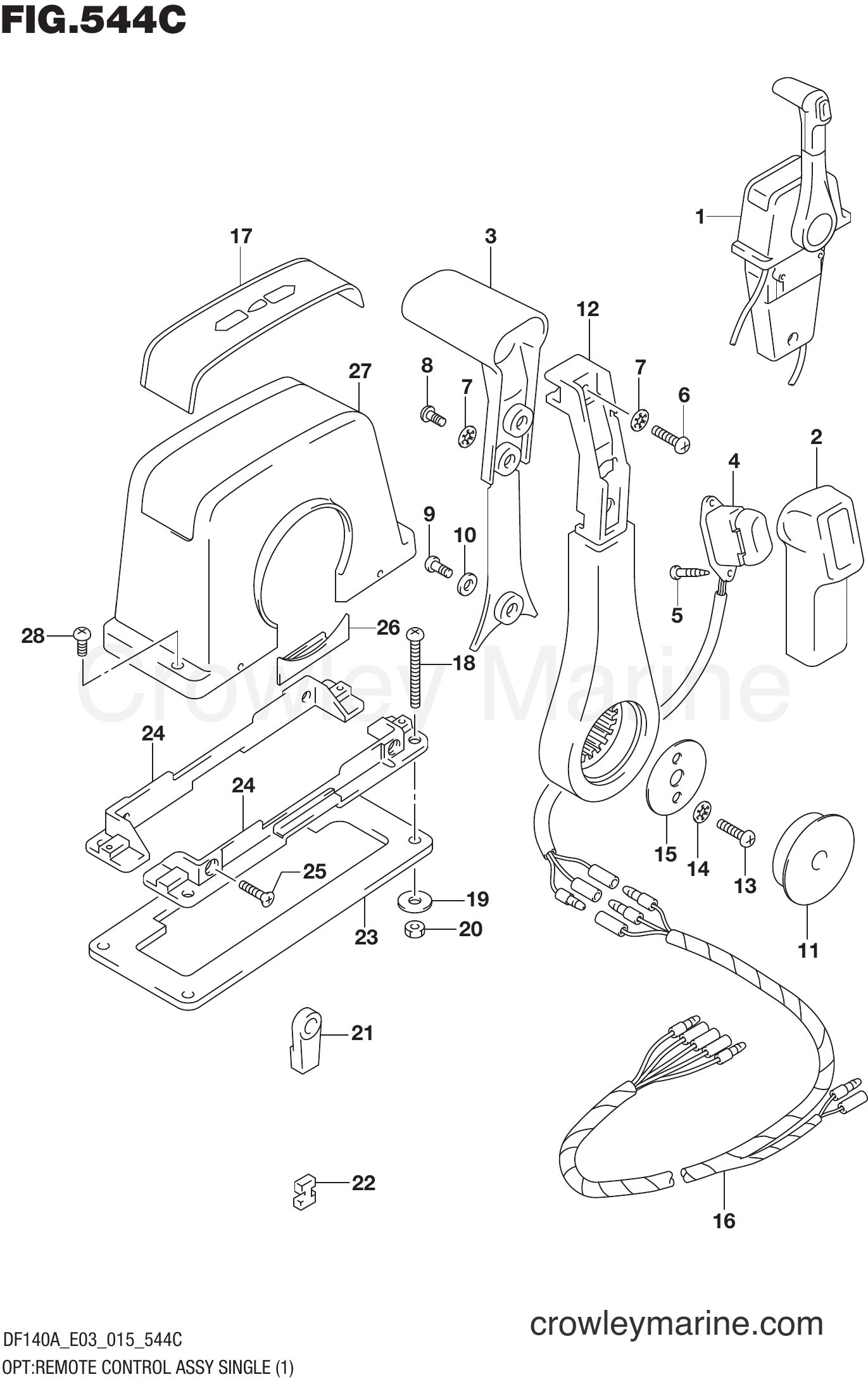Suzuki Marine DF140AST 510001~ - OPT:REMOTE CONTROL ASSY SINGLE (1) (DF115AST E03)