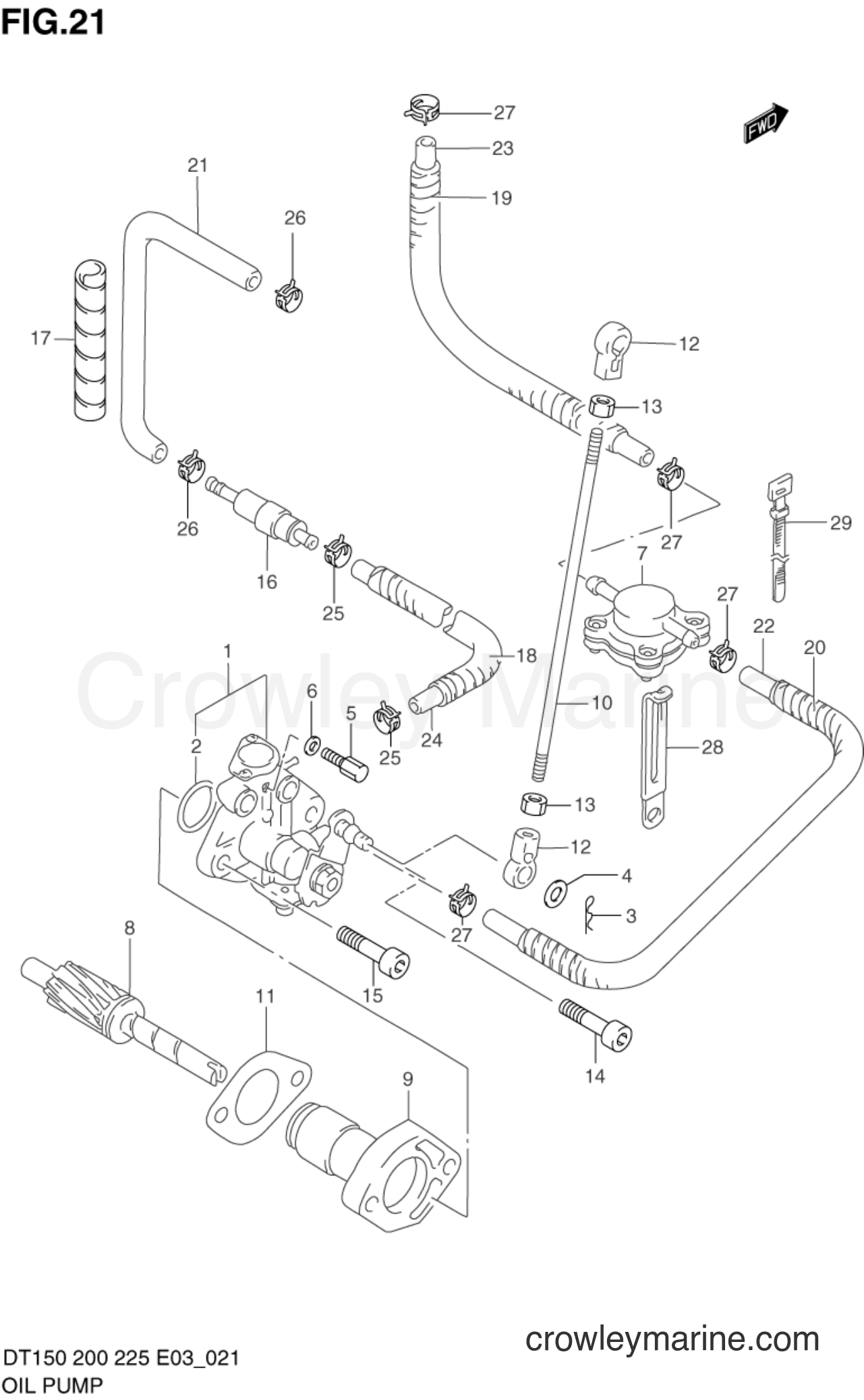 OIL PUMP 2002 TwoStroke Outboard 225 DT225G Crowley Marine