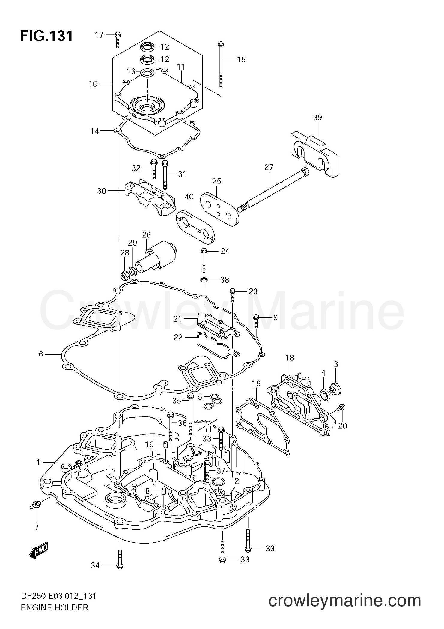 Suzuki Marine DF250 210001~ - ENGINE HOLDER (DF250ST E3)