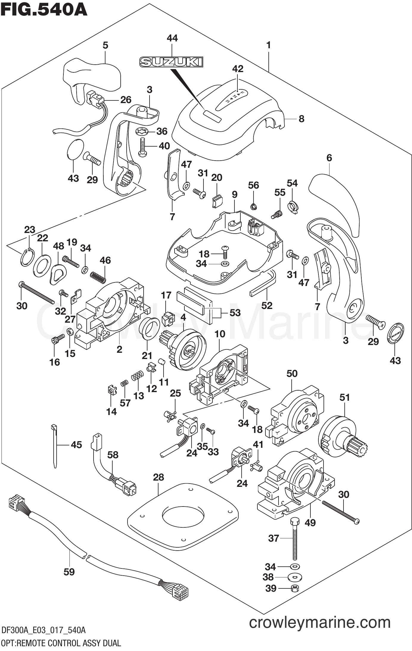 Suzuki Marine DF300AP 710001~ - OPT:REMOTE CONTROL ASSY DUAL