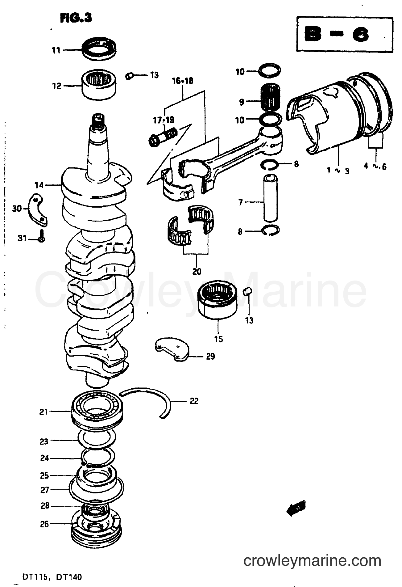 Suzuki Marine DT140 - CRANKSHAFT