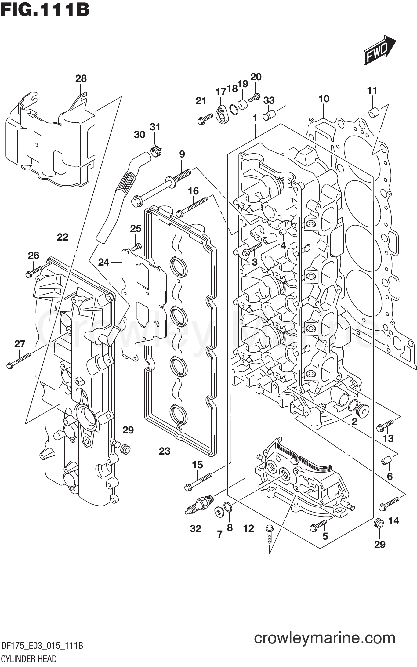 Suzuki Marine DF175TG 51001~ - CYLINDER HEAD (DF150TG E03)