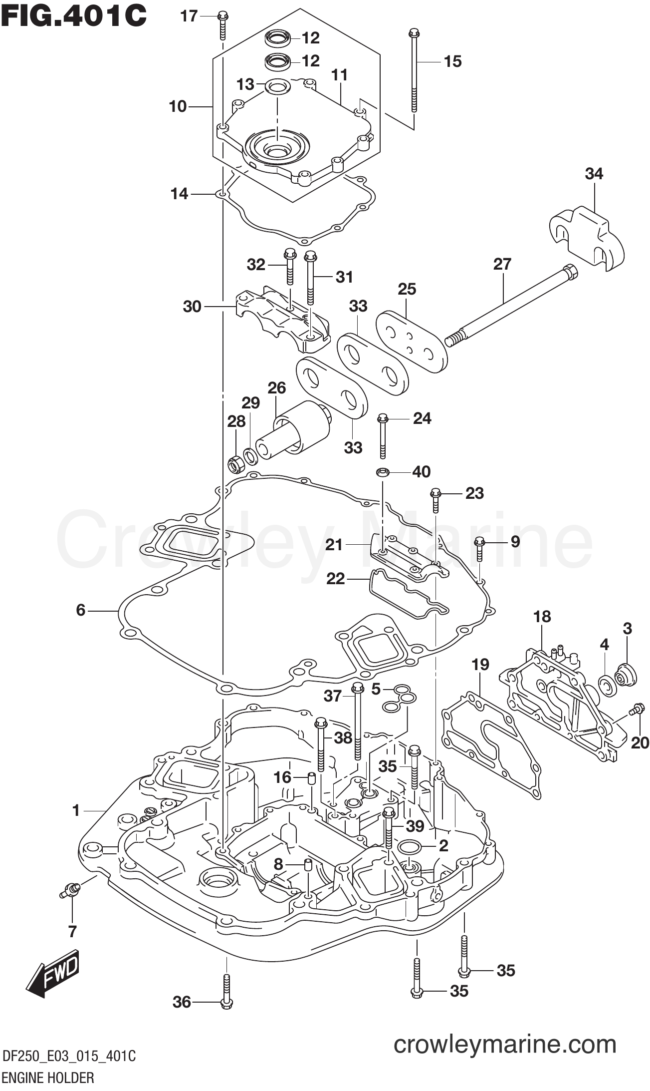 Suzuki Marine DF250T 51001~ - ENGINE HOLDER (DF225T E03)