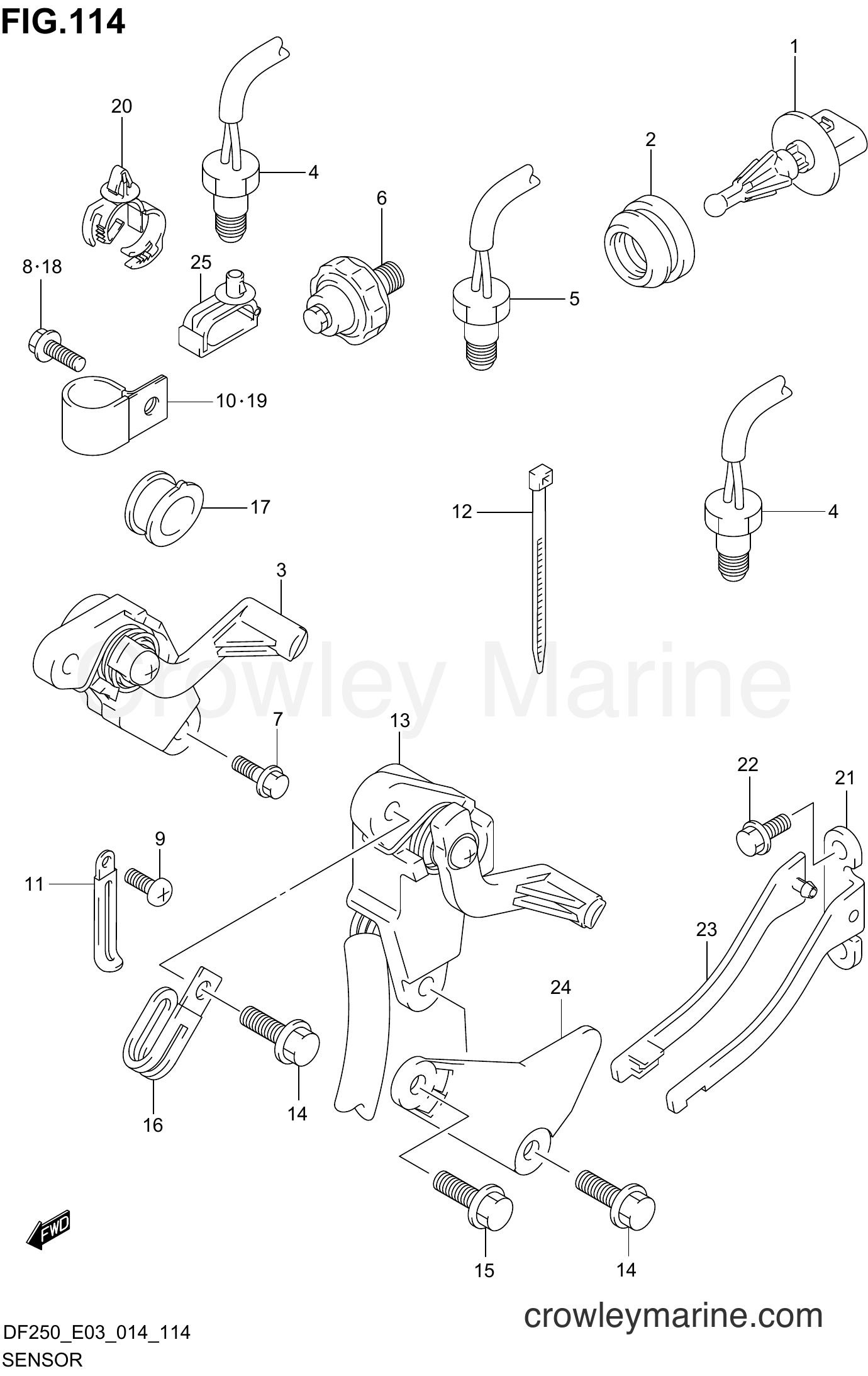 Suzuki Marine DF200 410001~ - SENSOR (DF200T E03)