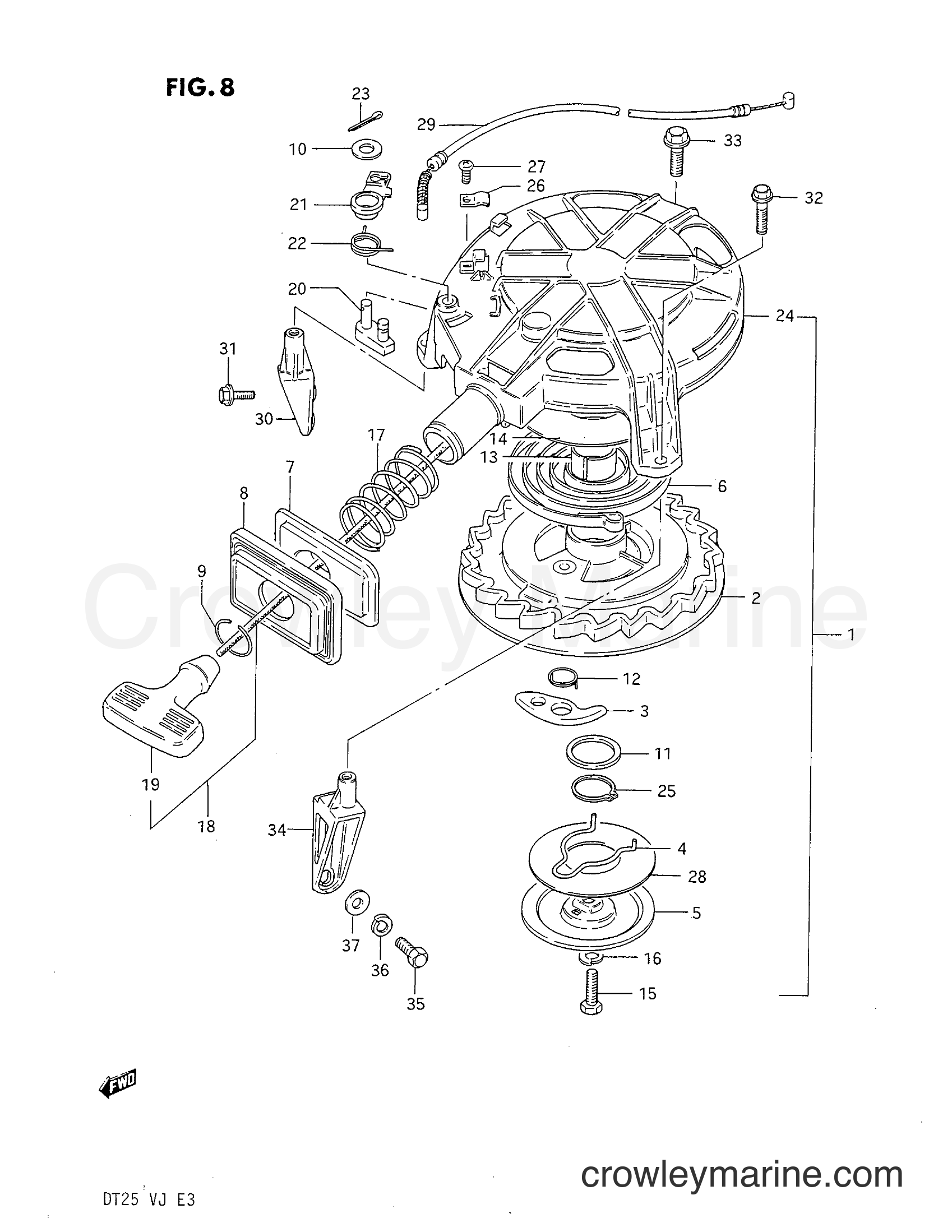 Suzuki Marine DT25 - RECOIL STARTER
