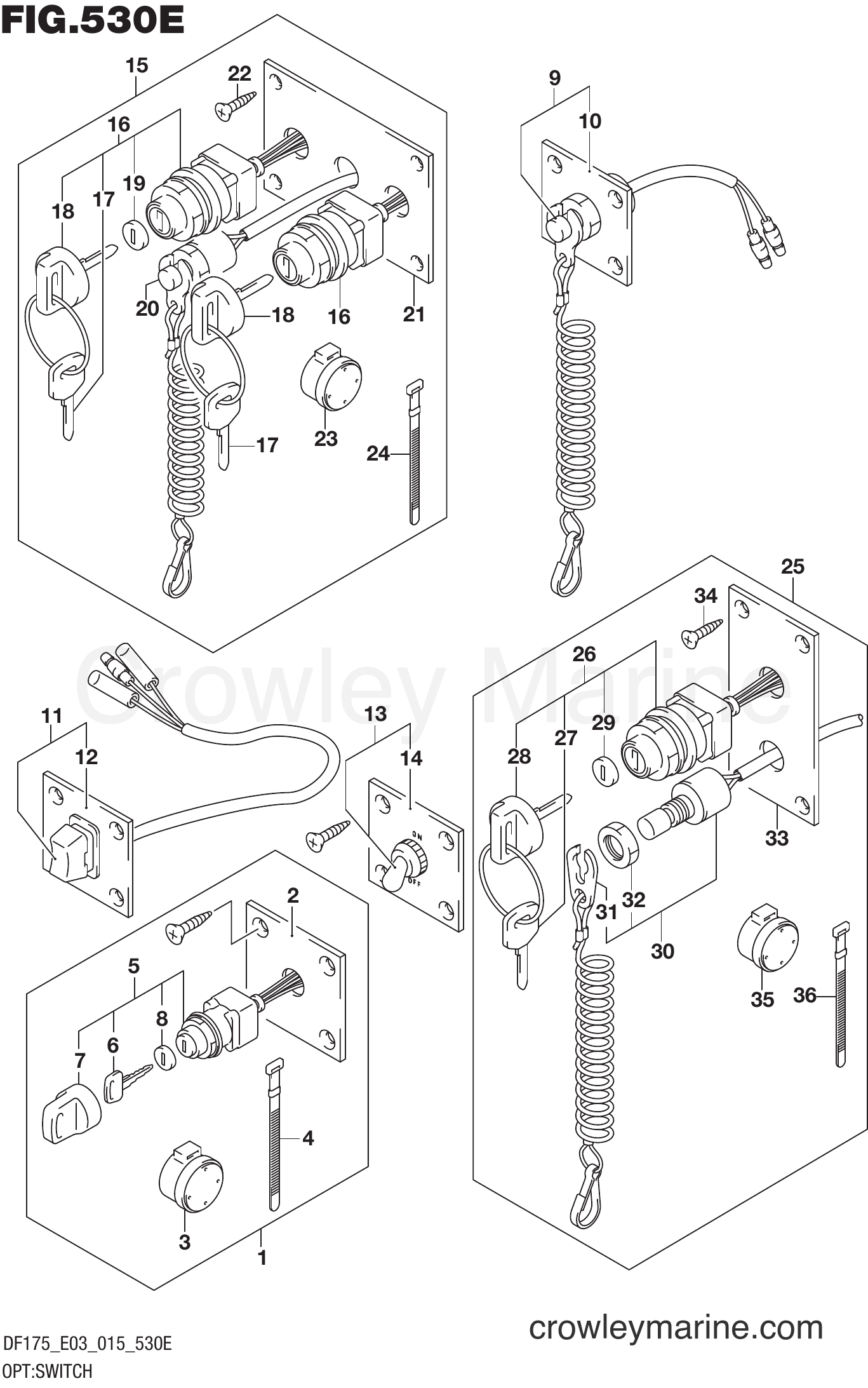 Suzuki Marine DF175TG 51001~ - OPT:SWITCH (DF175T E03)
