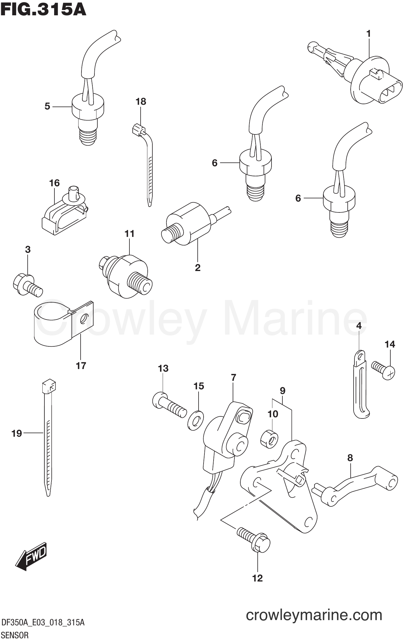 Suzuki Marine DF350A 810001~ - SENSOR
