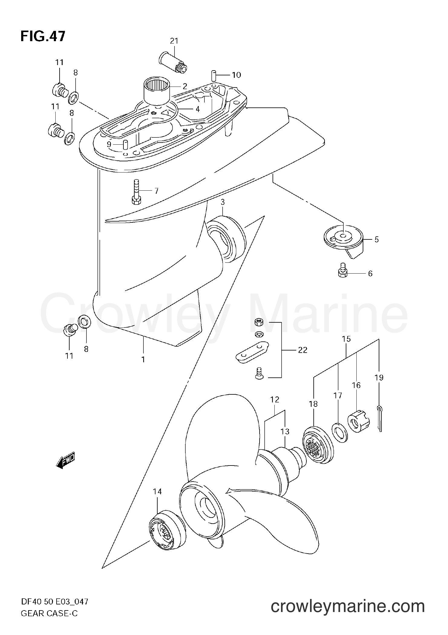 Suzuki Marine DF50 - GEAR CASE