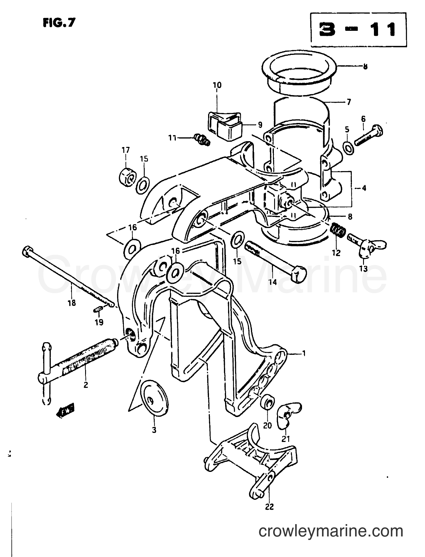 Suzuki Marine DT2 - CLAMP BRACKET / SWIVEL BRACKET 1