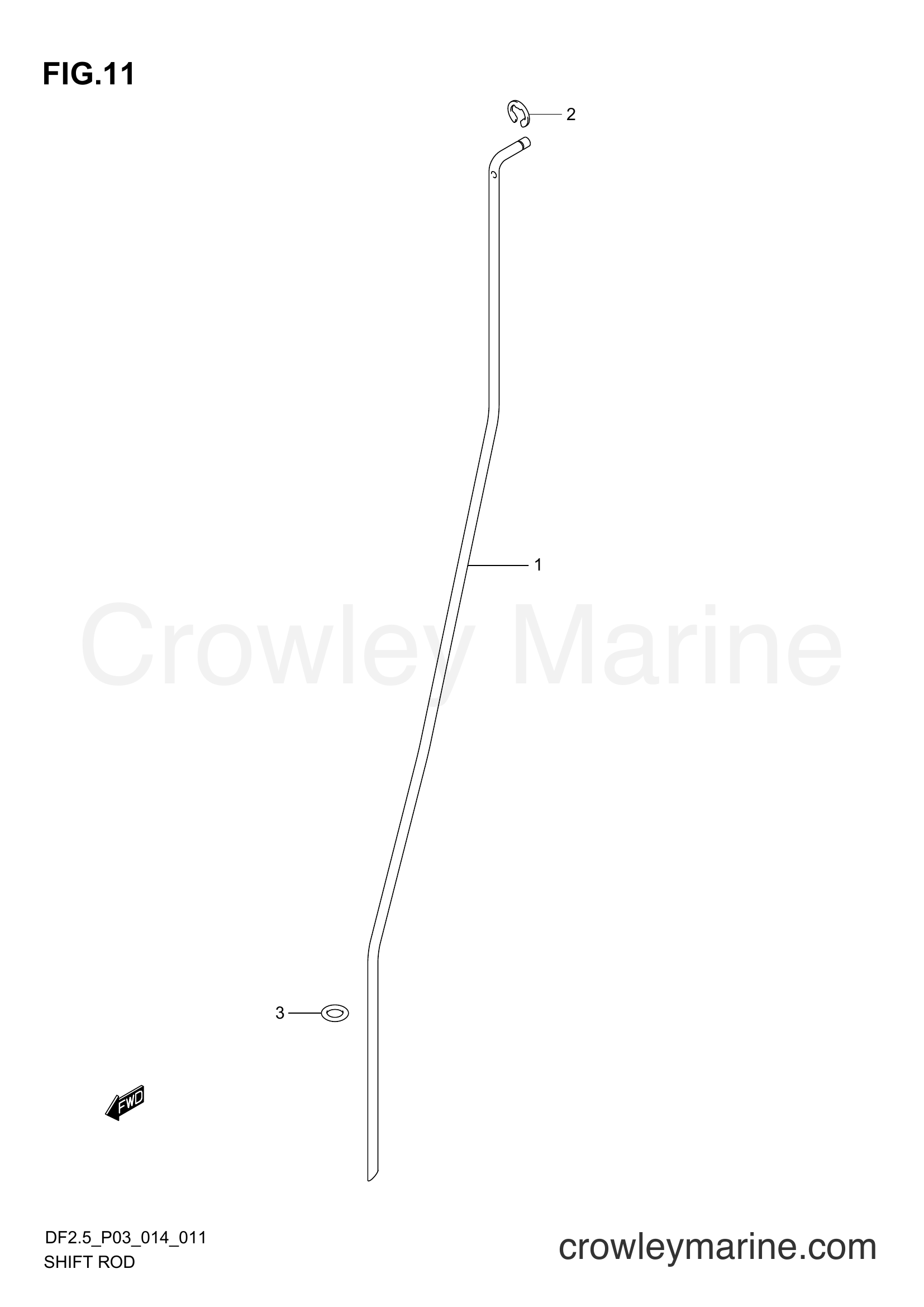 Suzuki Marine DF2.5 00252F-410001~ - SHIFT ROD