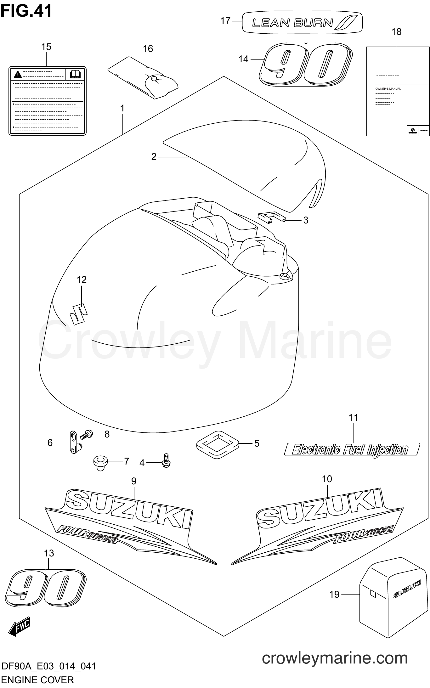 Suzuki Marine DF80A 410001~ - ENGINE COVER (DF90A E03)