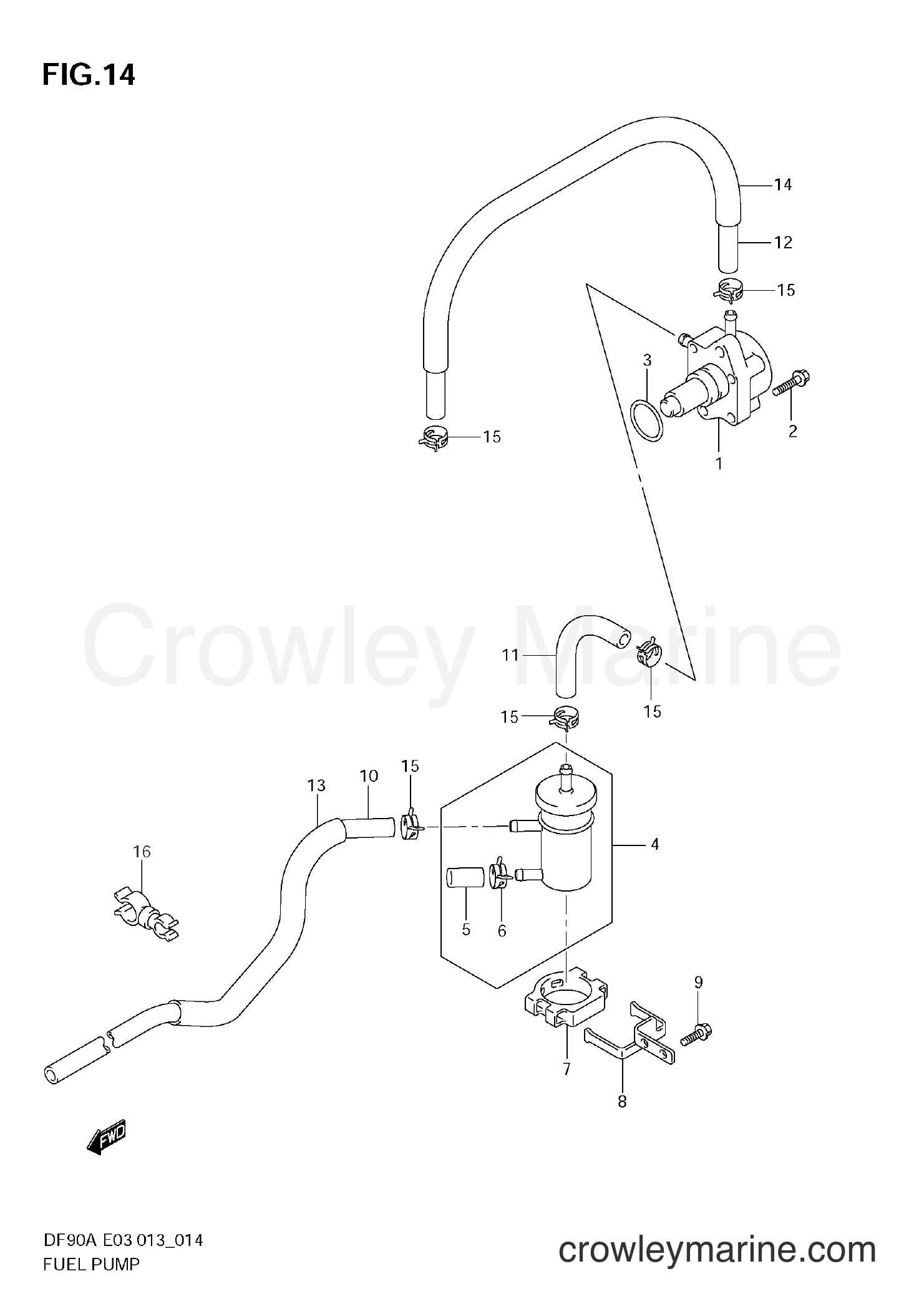 Suzuki Marine DF70A 07003F-310001~ - FUEL PUMP