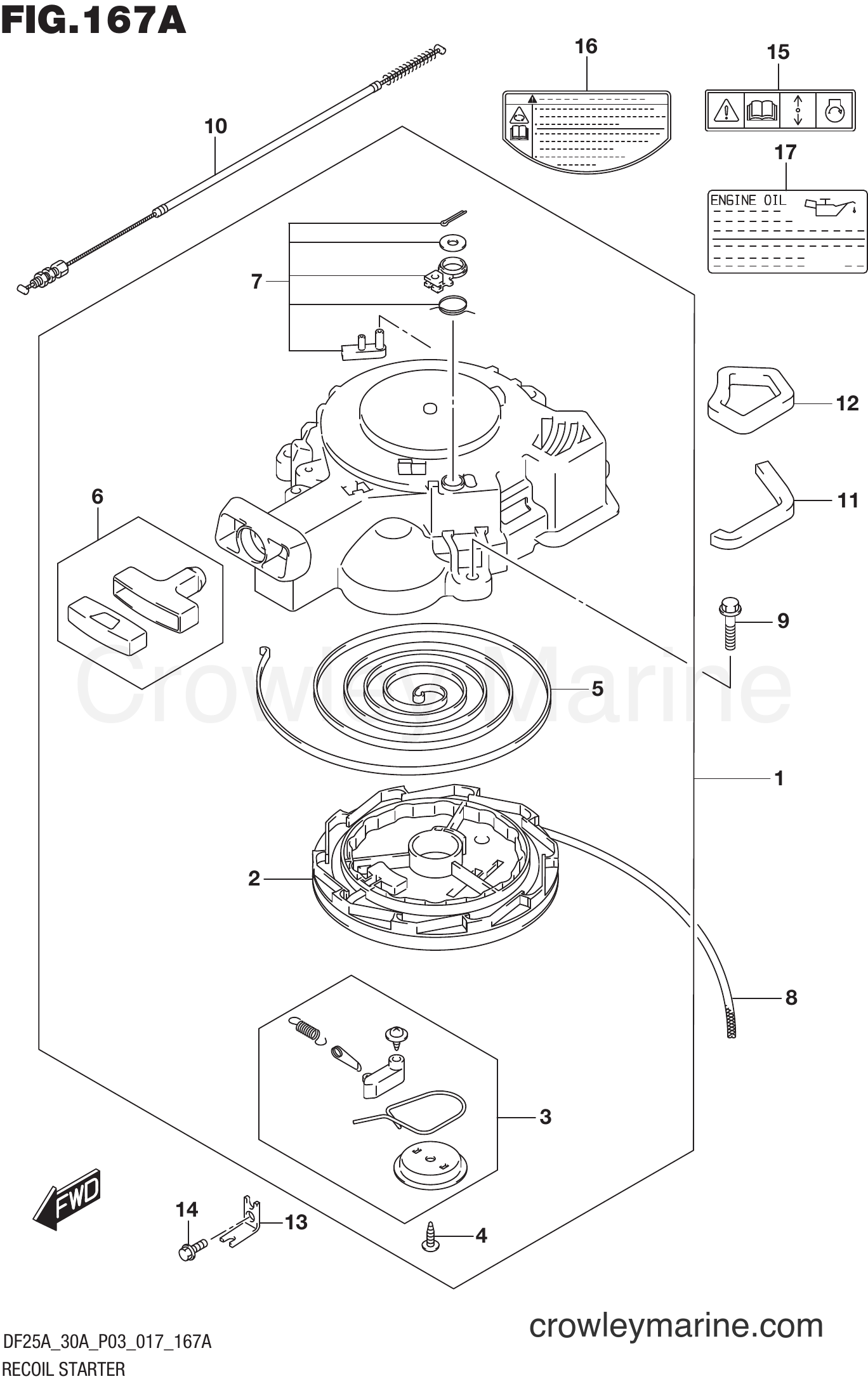Suzuki Marine DF25A 710001~ - RECOIL STARTER
