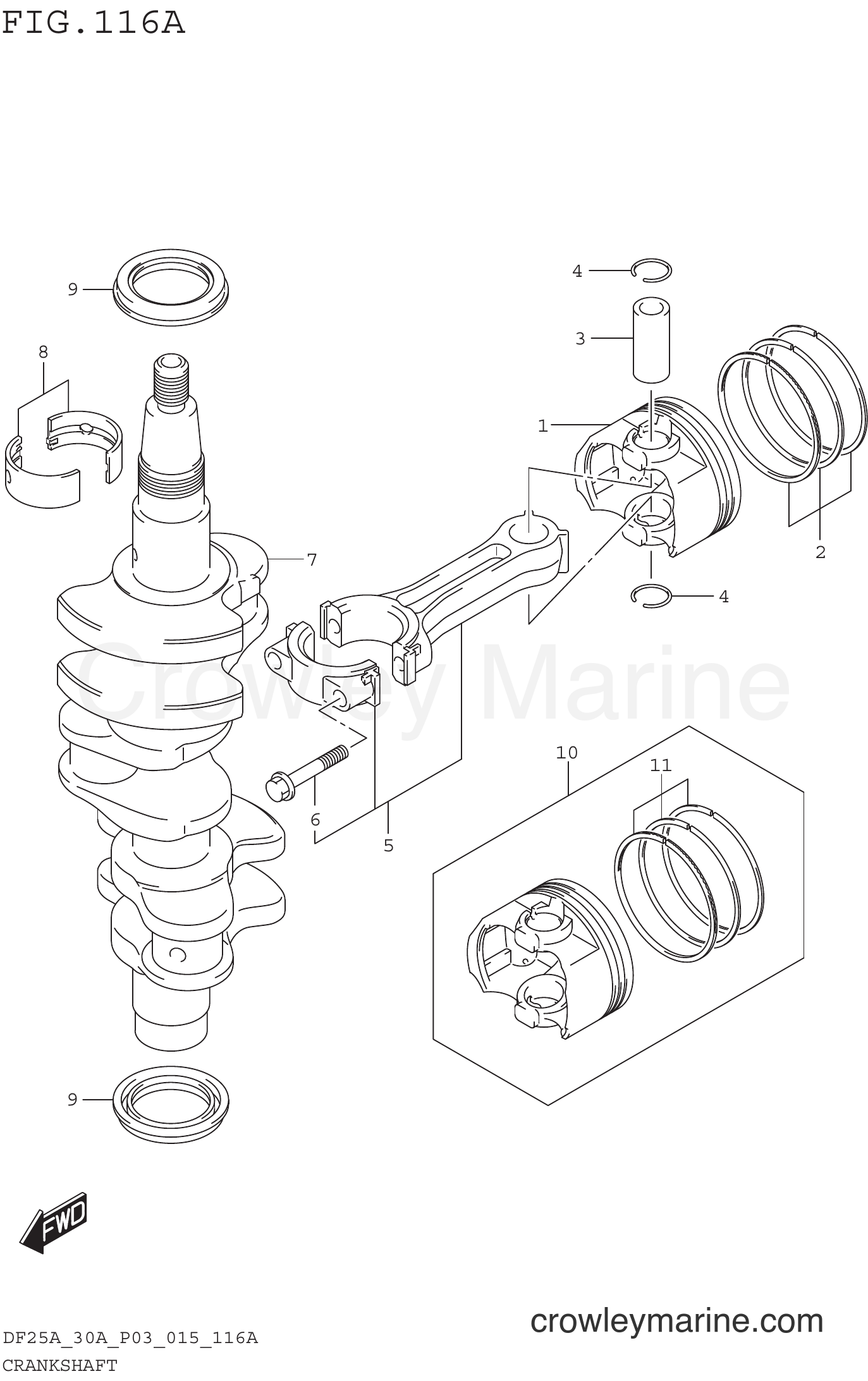 Suzuki Marine DF30AT 510001~ - CRANKSHAFT