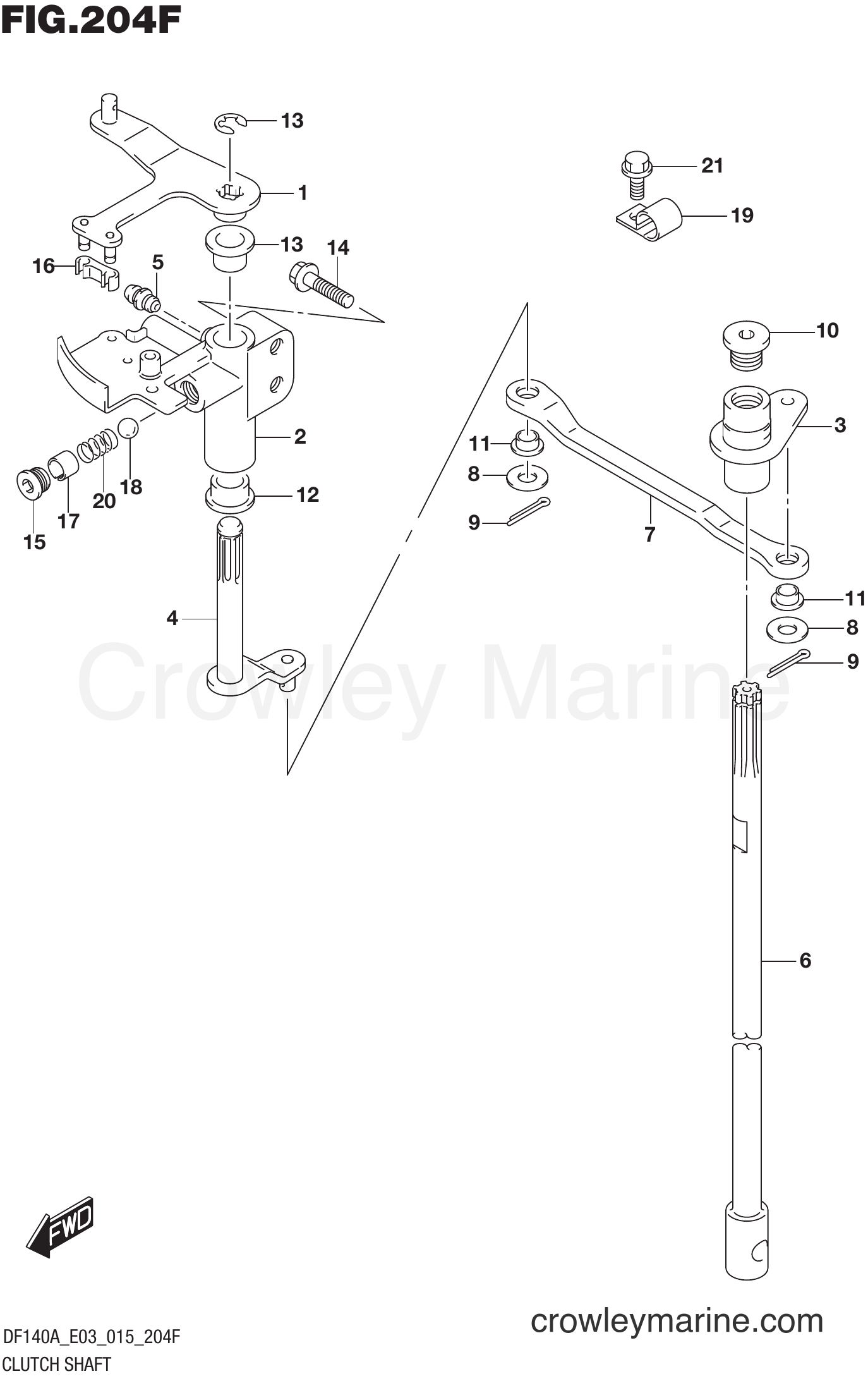 Suzuki Marine DF140AZ 510001~ - CLUTCH SHAFT (DF115AST E03)