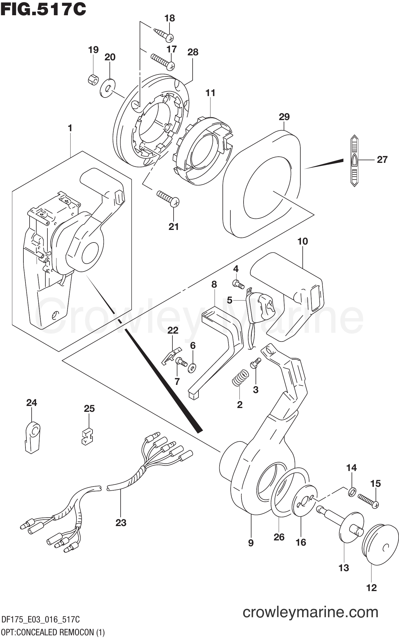 Suzuki Marine DF175TG 610001~ - OPT:CONCEALED REMOCON (1) (DF175T E03)