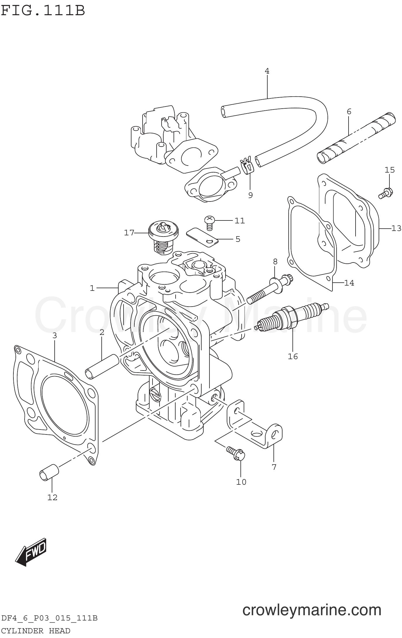 Suzuki Marine DF6 510001~ - CYLINDER HEAD (DF6 P03)
