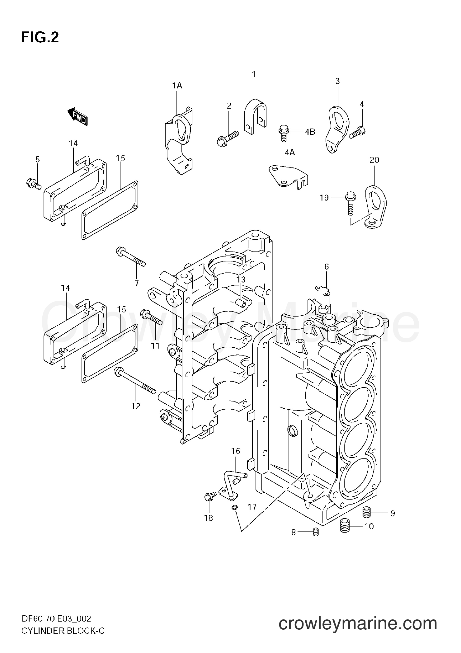 Suzuki Marine DF70 - CYLINDER BLOCK
