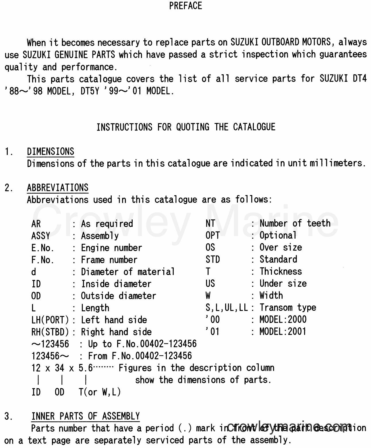 Suzuki Marine DT4 - PREFACE