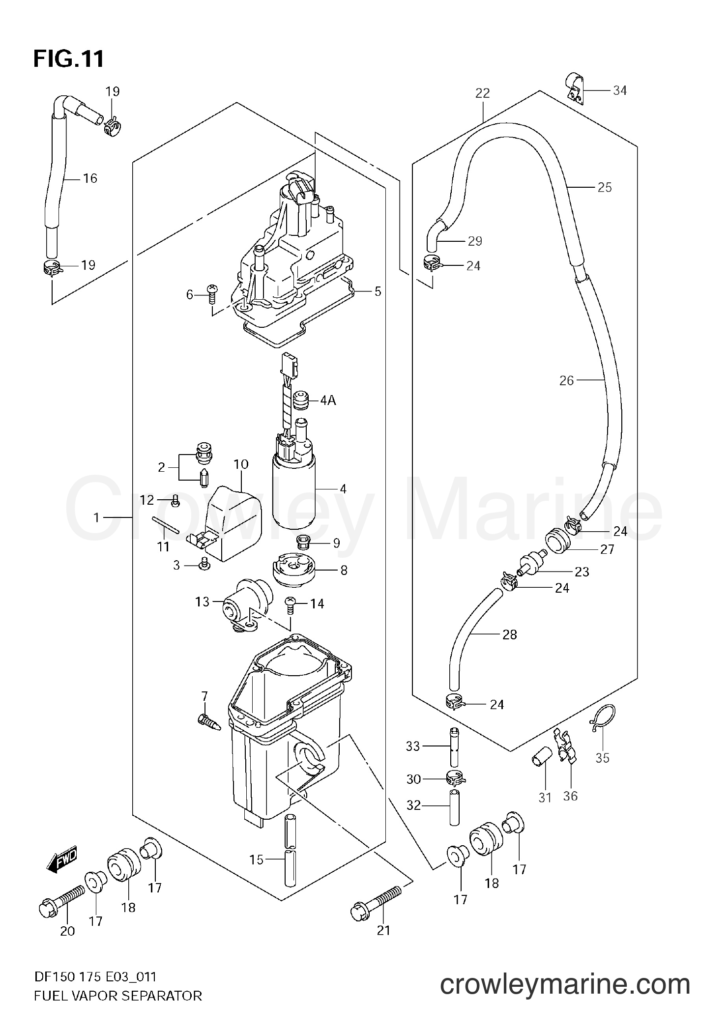 2006 Four-Stroke Outboard 150 - DF150 - FUEL VAPOR SEPARATOR