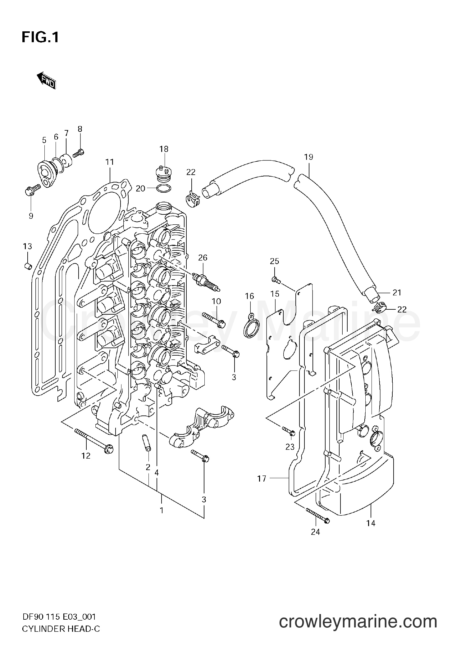 Suzuki Marine DF100 - CYLINDER HEAD