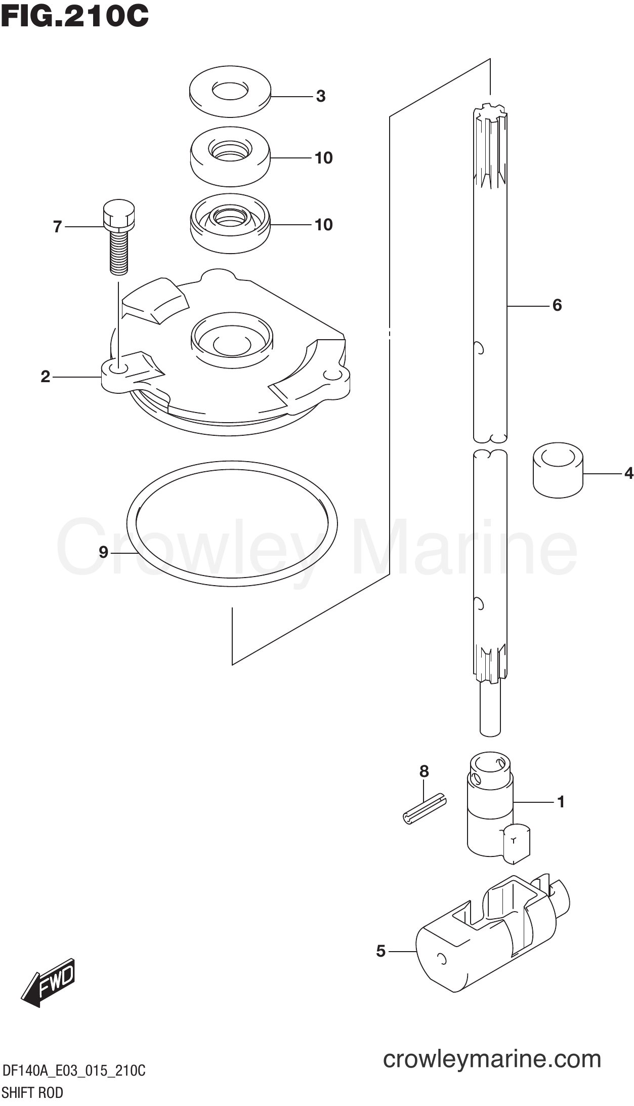 Suzuki Marine DF140AST 510001~ - SHIFT ROD (DF115AZ E03)