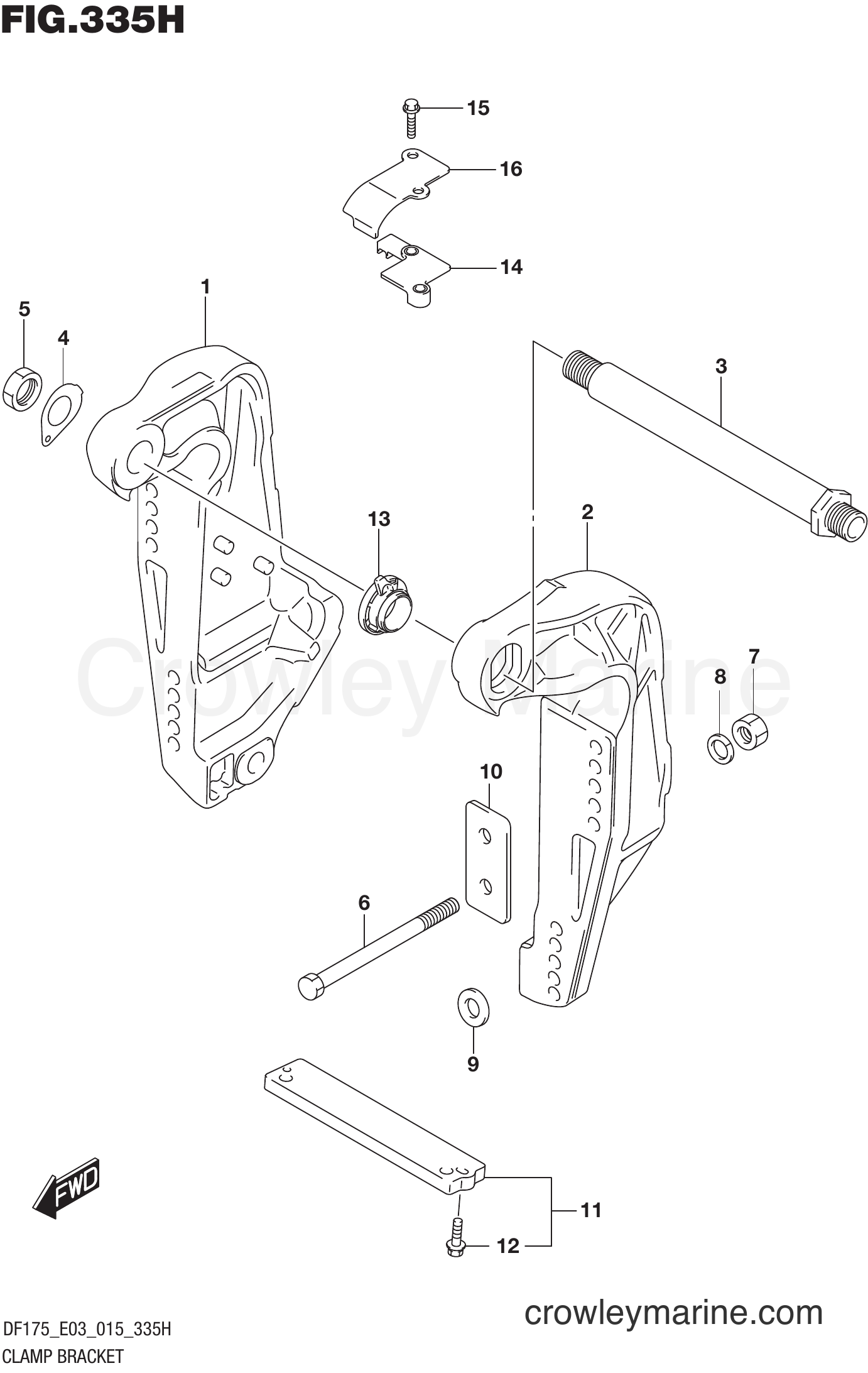 Suzuki Marine DF175T 51001~ - CLAMP BRACKET (DF175ZG E03)
