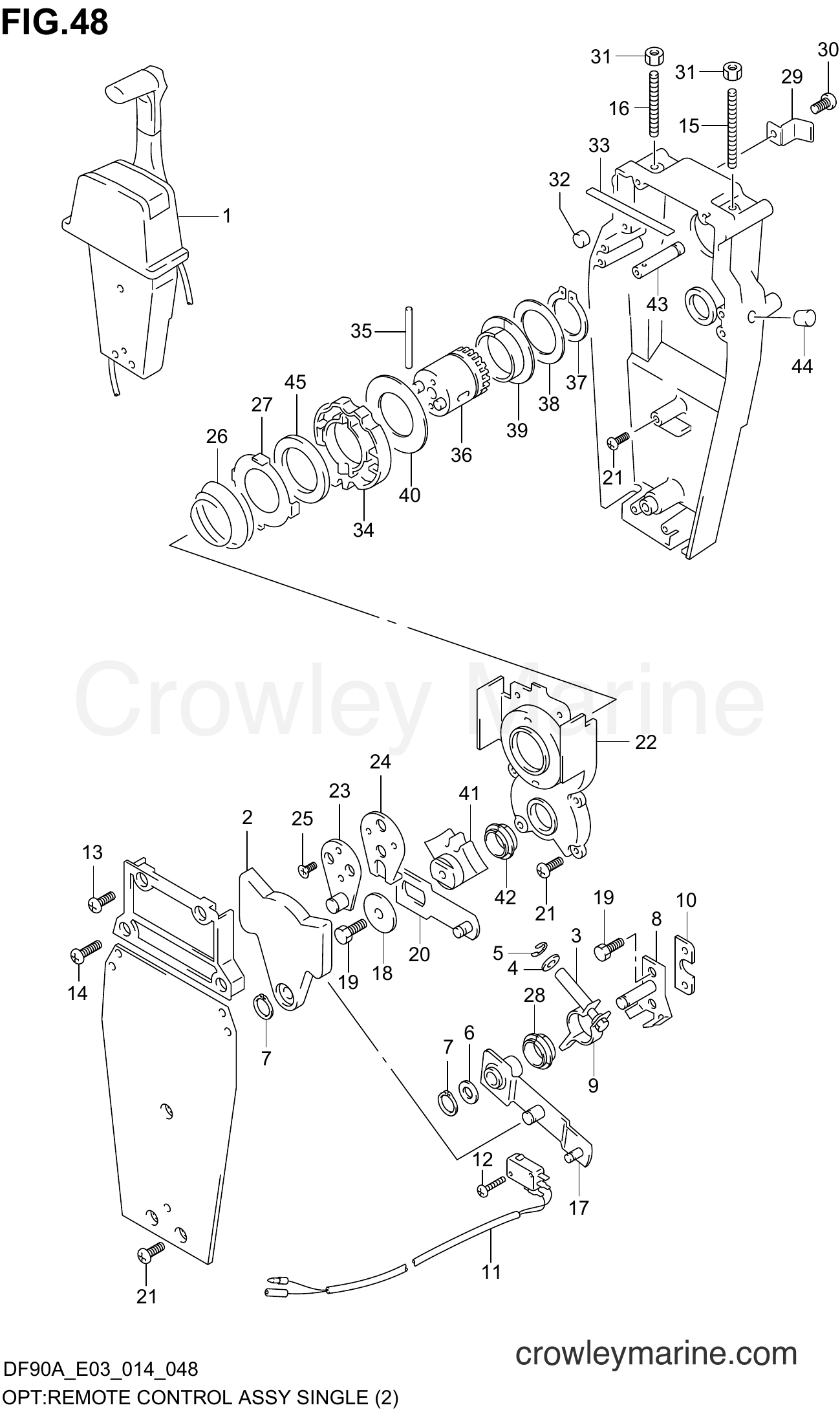 Suzuki Marine DF90A 410001~ - OPT:REMOTE CONTROL ASSY SINGLE (2)