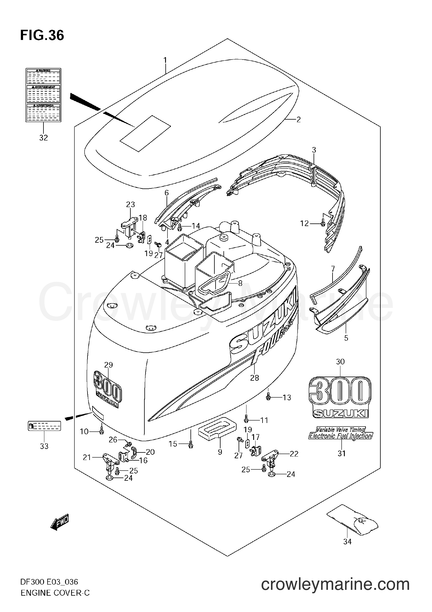 Suzuki Marine DF300Z - ENGINE COVER (MODEL:07~09)