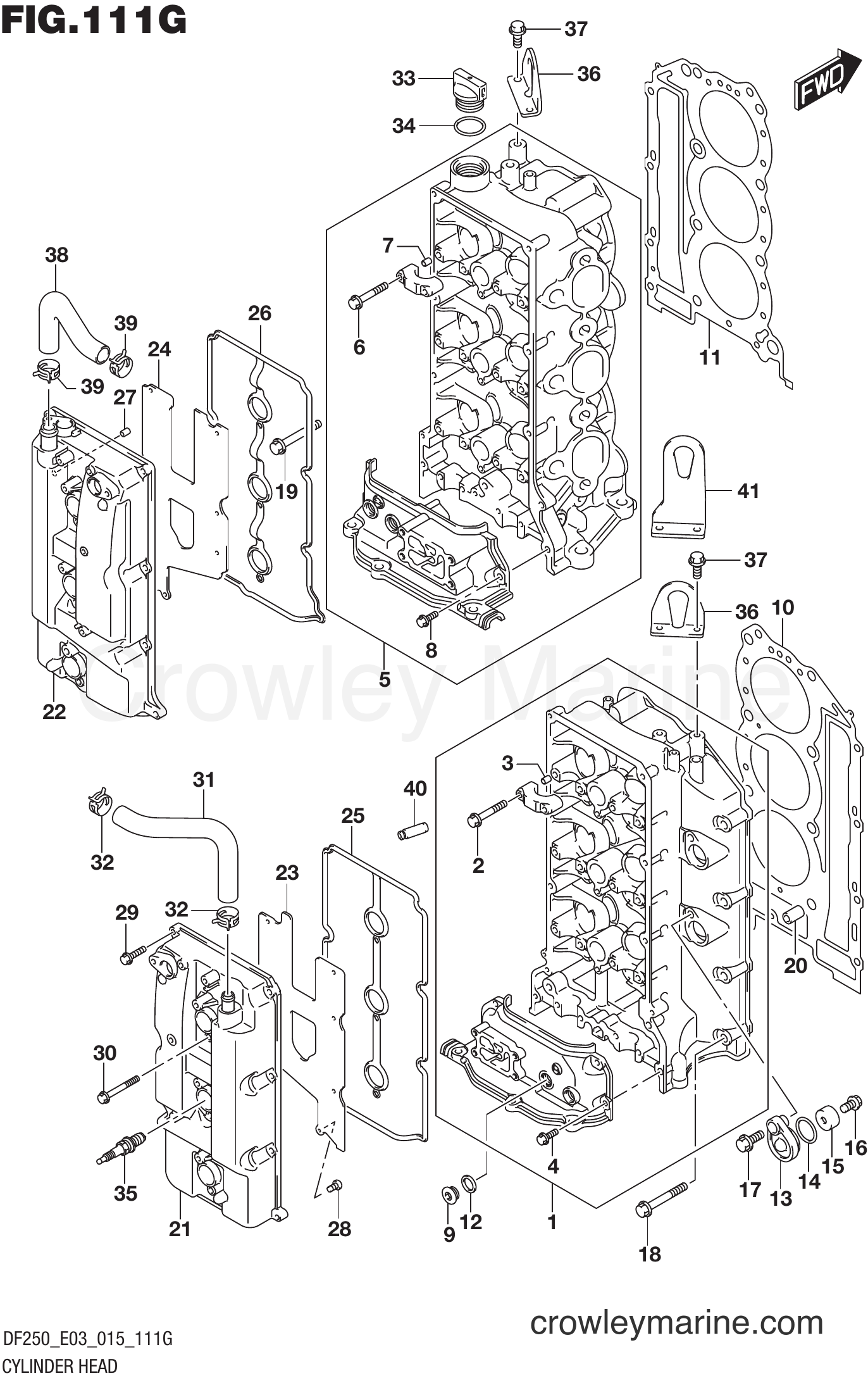Suzuki Marine DF250T 51001~ - CYLINDER HEAD (DF250ST E03)