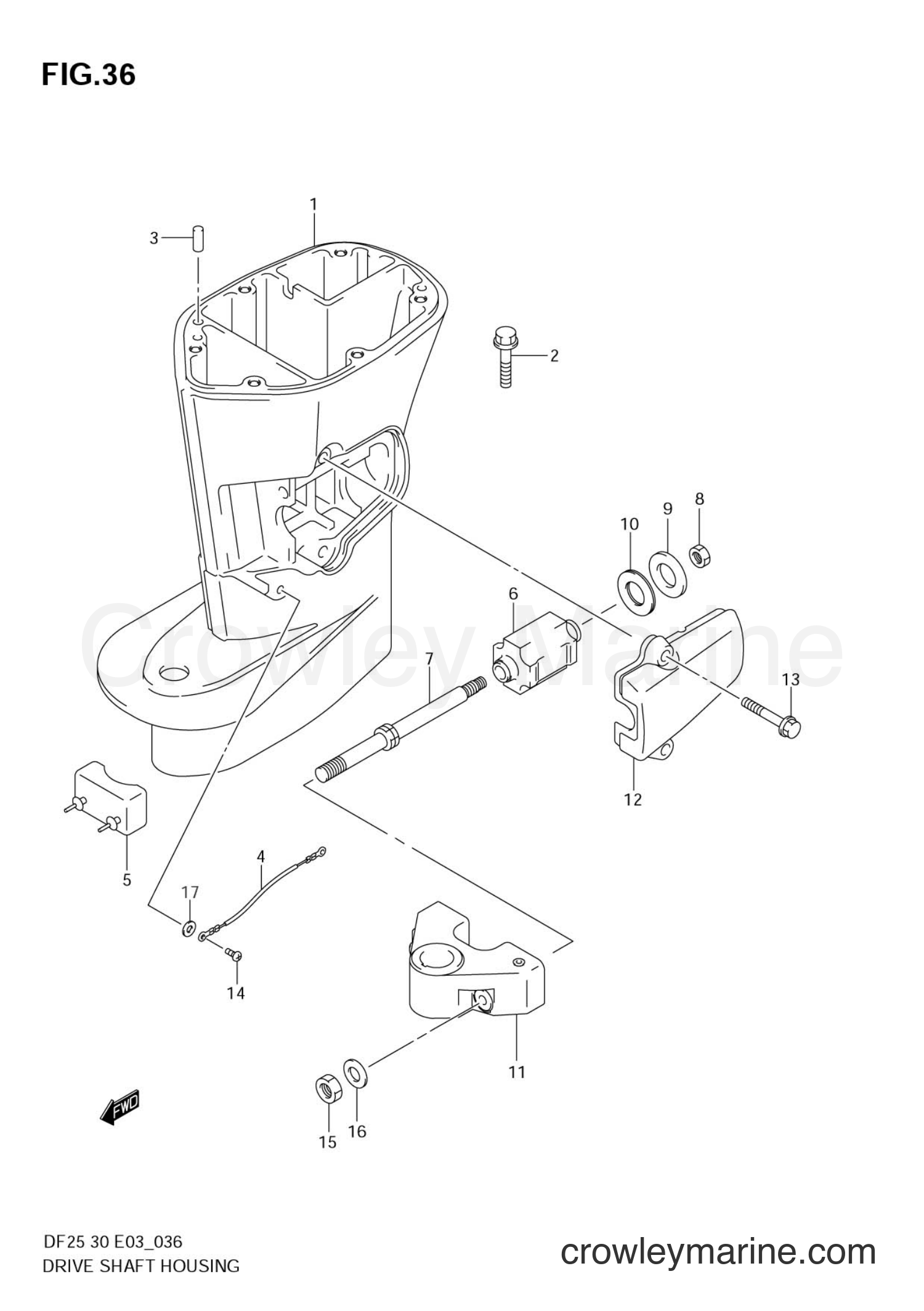 Suzuki Marine DF30 - DRIVE SHAFT HOUSING