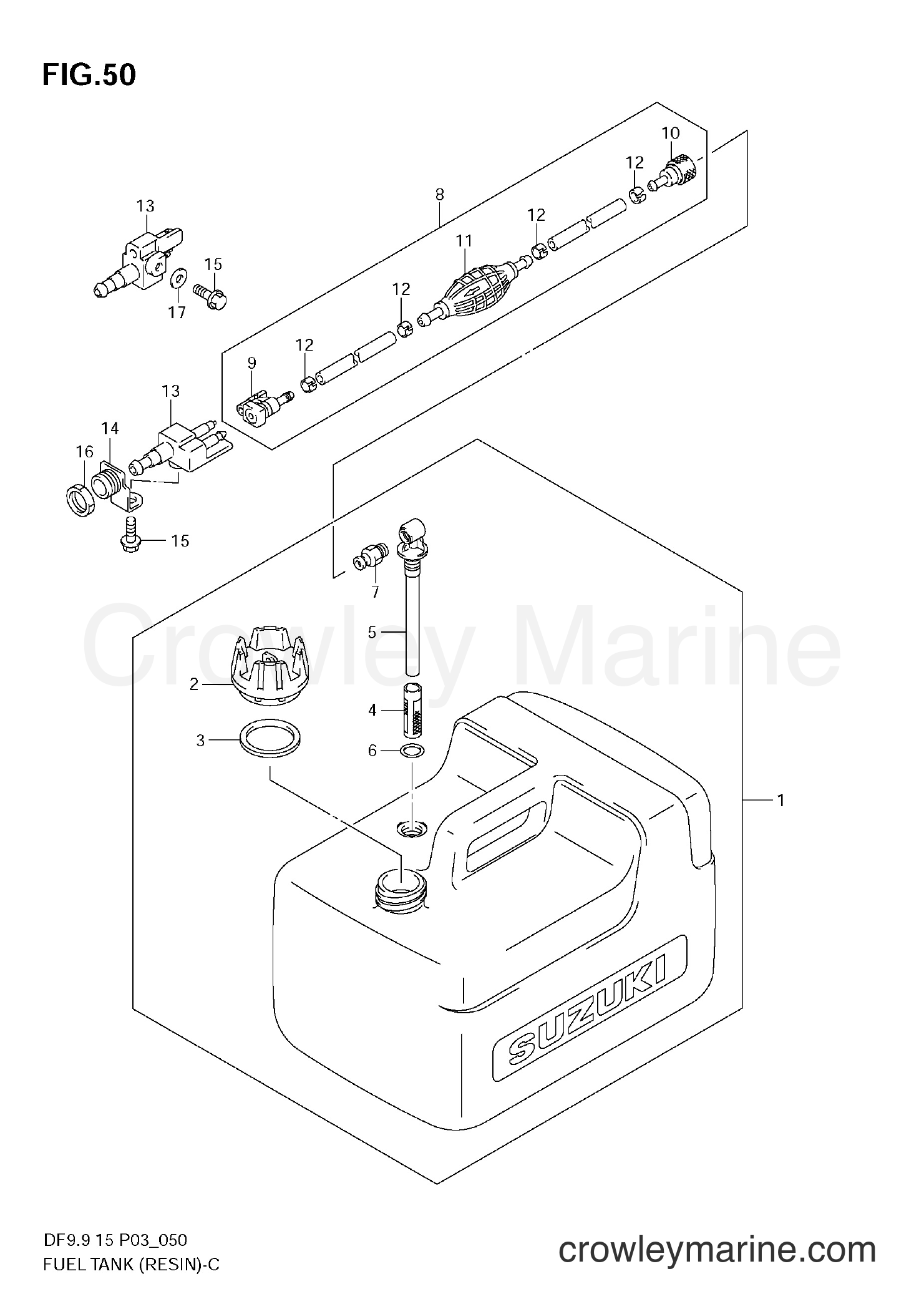 Suzuki Marine DF9.9 - FUEL TANK (RESIN)