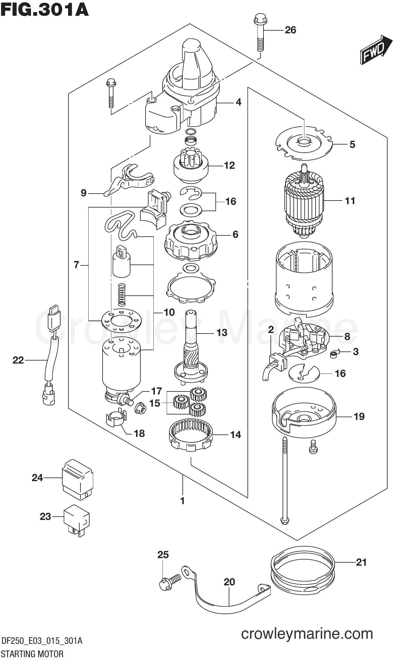 Suzuki Marine DF250Z 51001~ - STARTING MOTOR