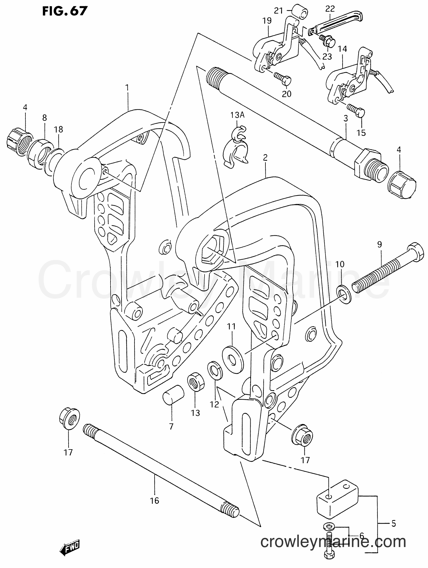 Suzuki Marine DT225 - CLAMP BRACKET