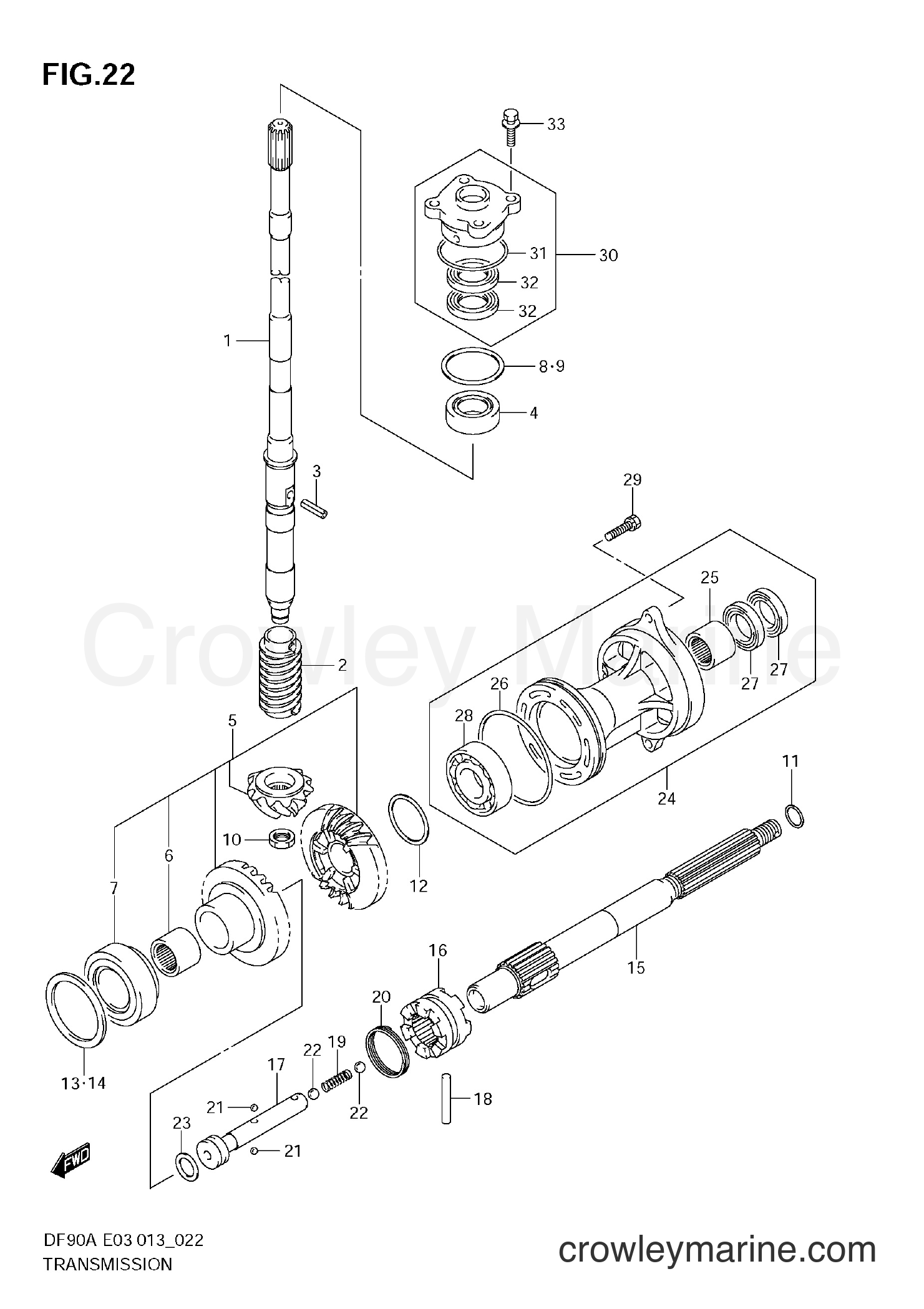 Suzuki Marine DF90A 09003F-310001~ - TRANSMISSION