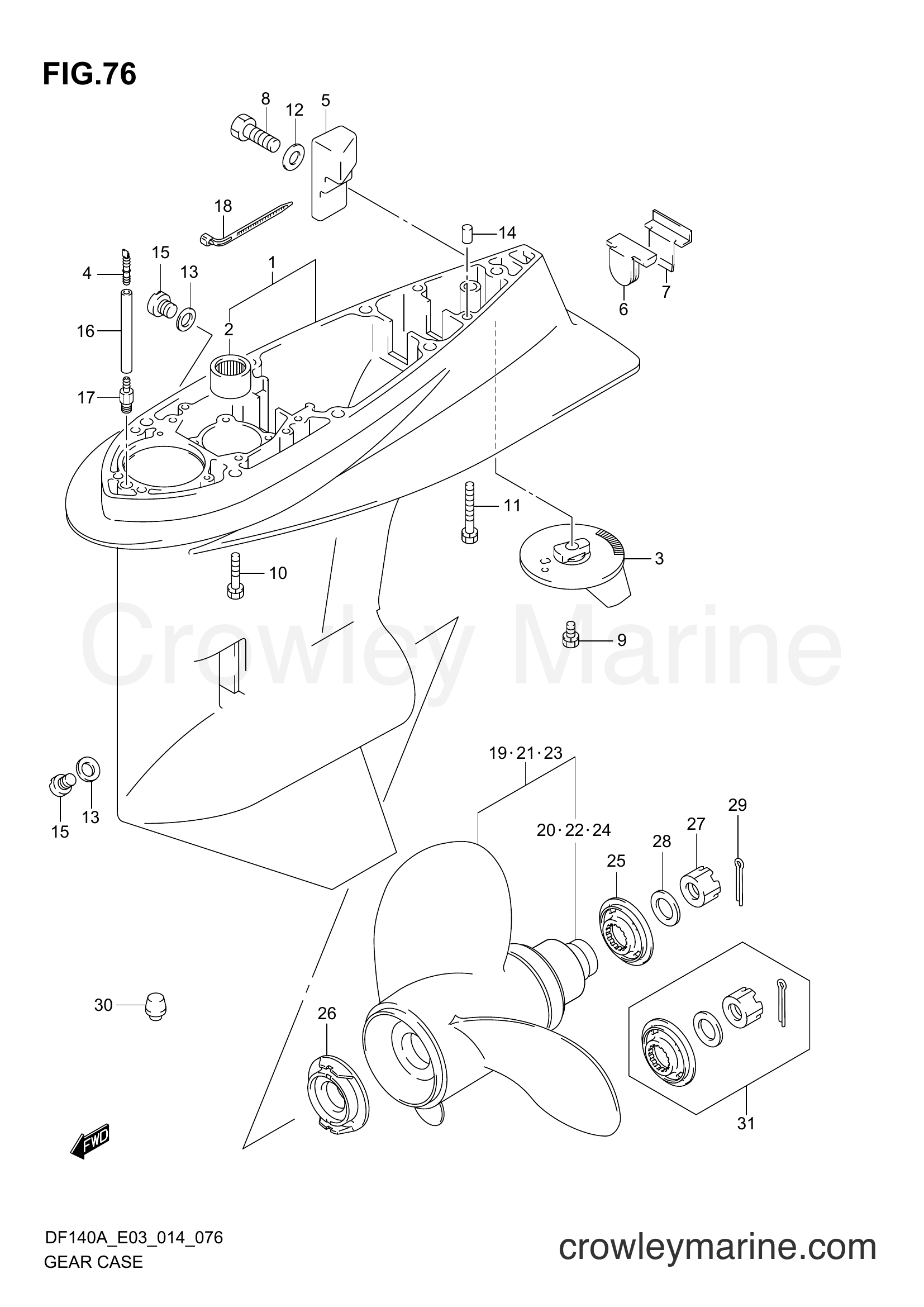 Suzuki Marine DF140AT 410001~ - GEAR CASE (DF140AT E03)