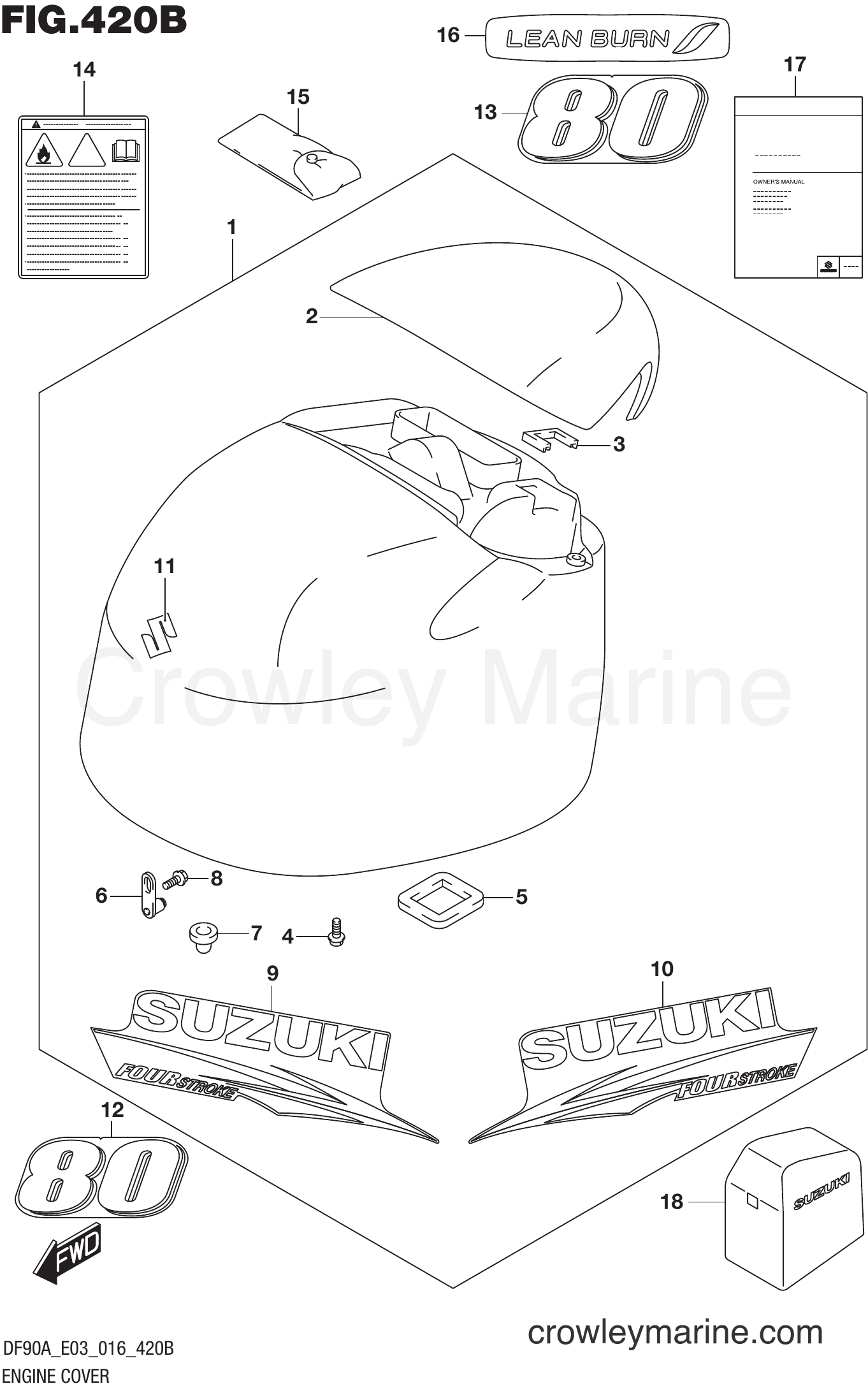 Suzuki Marine DF70A 610001~ - ENGINE COVER (DF80A E03)