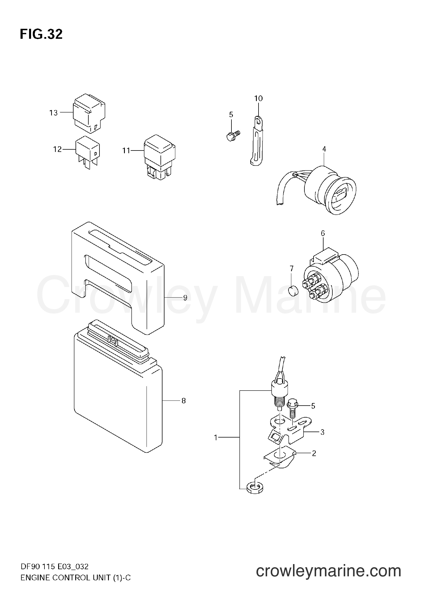 2002 Four-Stroke Outboard 115 - DF115 - PTT SWITCH/ENGINE CONTROL UNIT (MODEL:01~03)