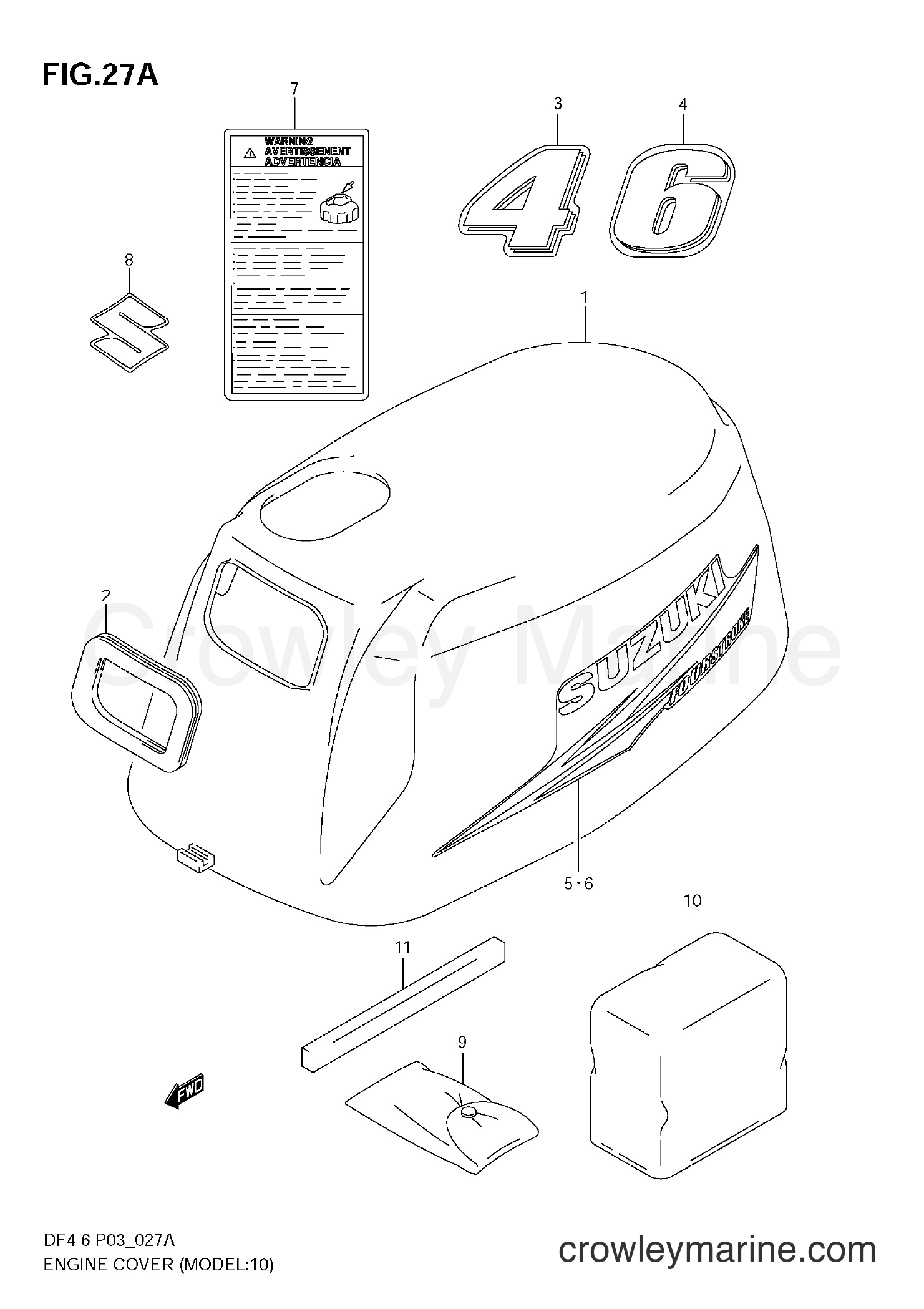 Suzuki Marine DF4 - ENGINE COVER (MODEL:10~)