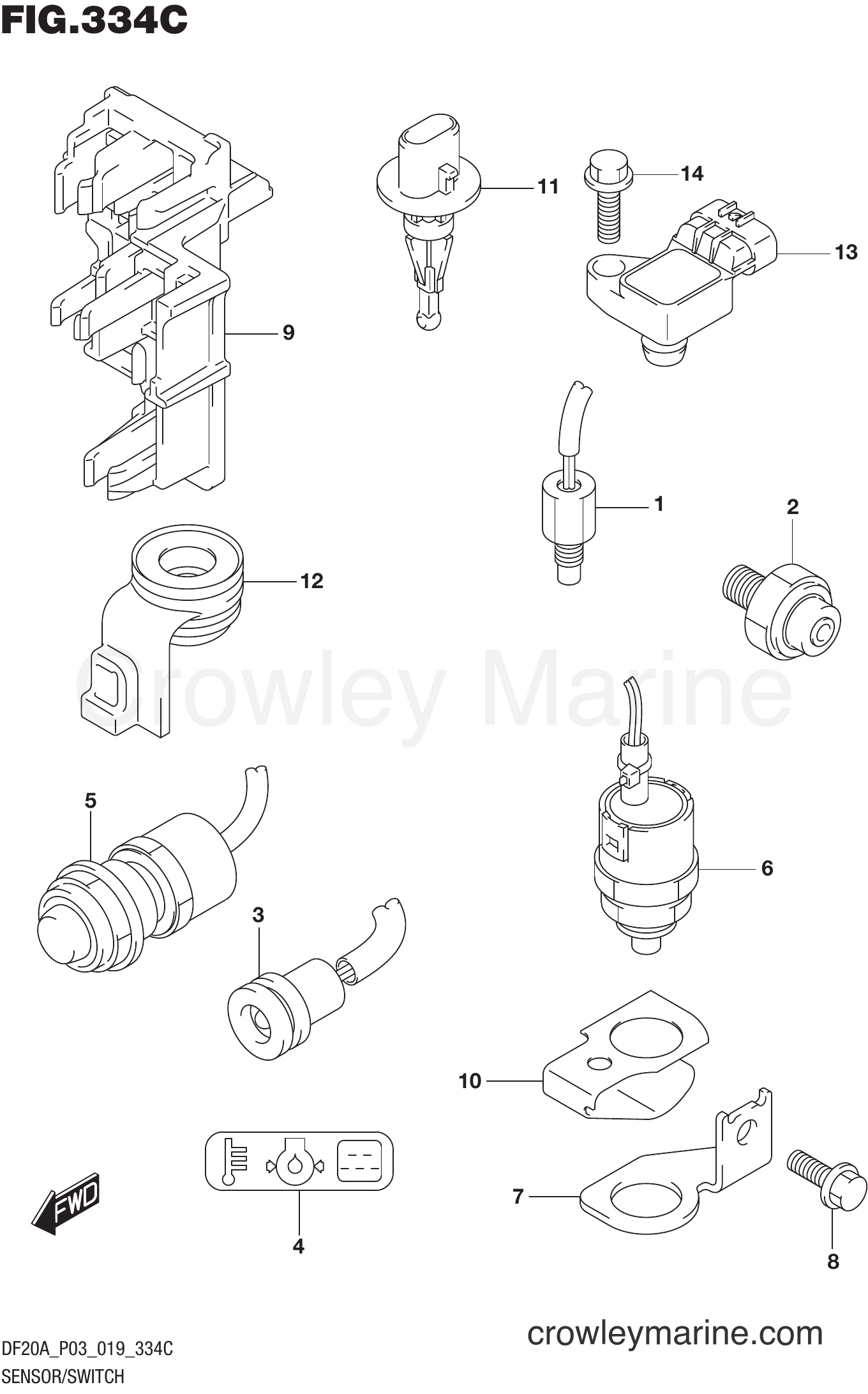 Suzuki Marine DF9.9BTH 910001~ - SENSOR/SWITCH (DF9.9BTH)(DF15ATH)(DF20ATH)