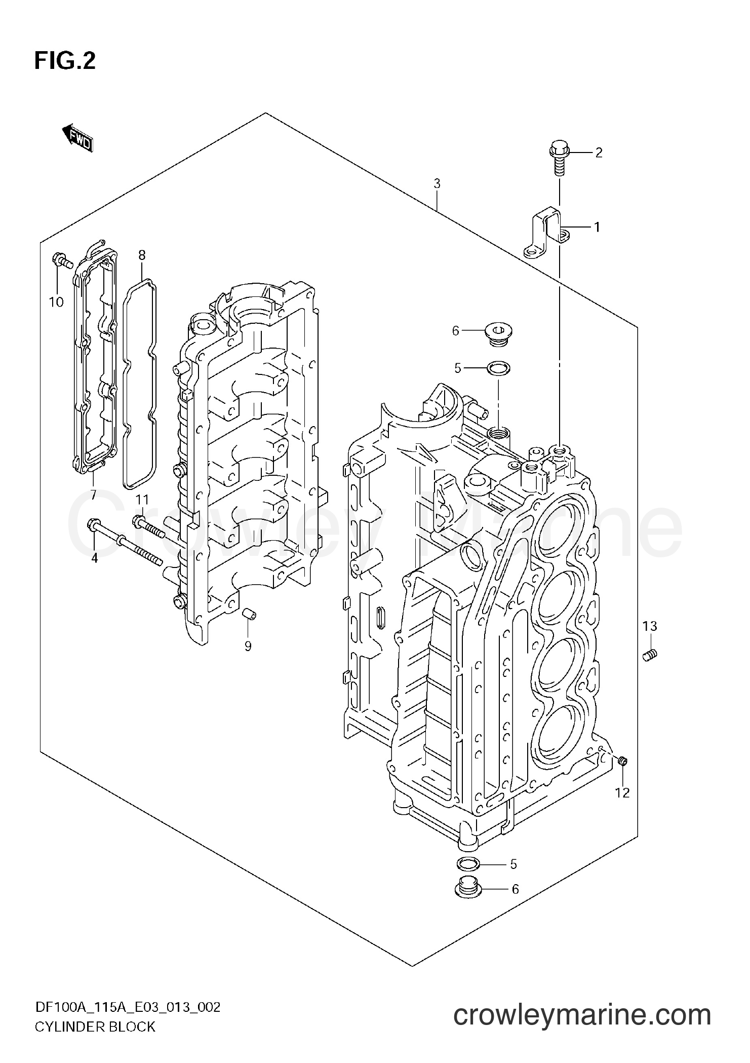 Suzuki Marine DF115A 310001~ - CYLINDER BLOCK