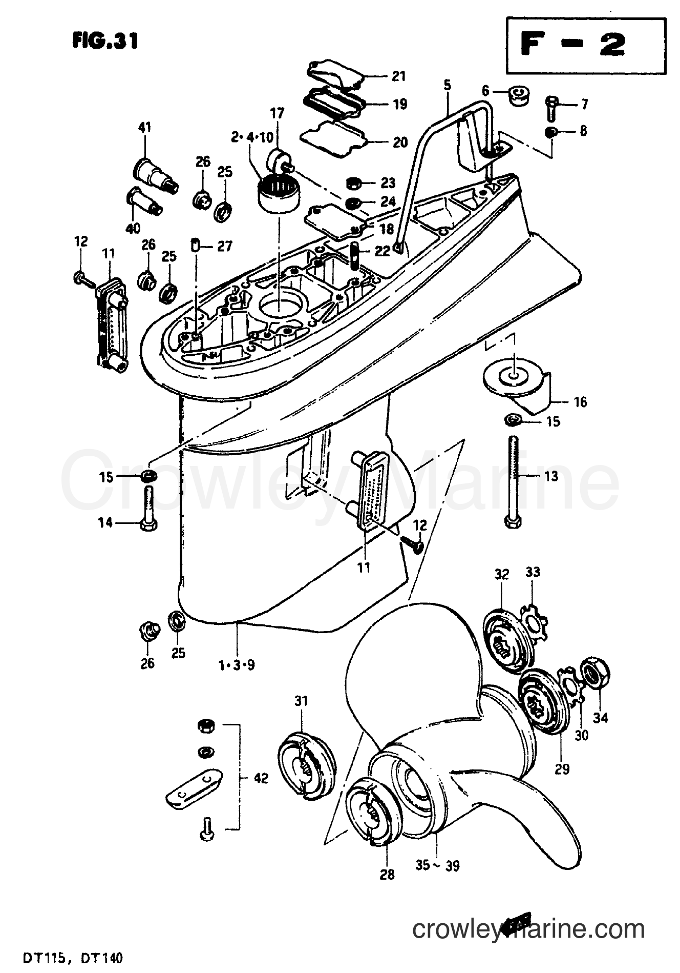Suzuki Marine DT140 - GEAR CASE