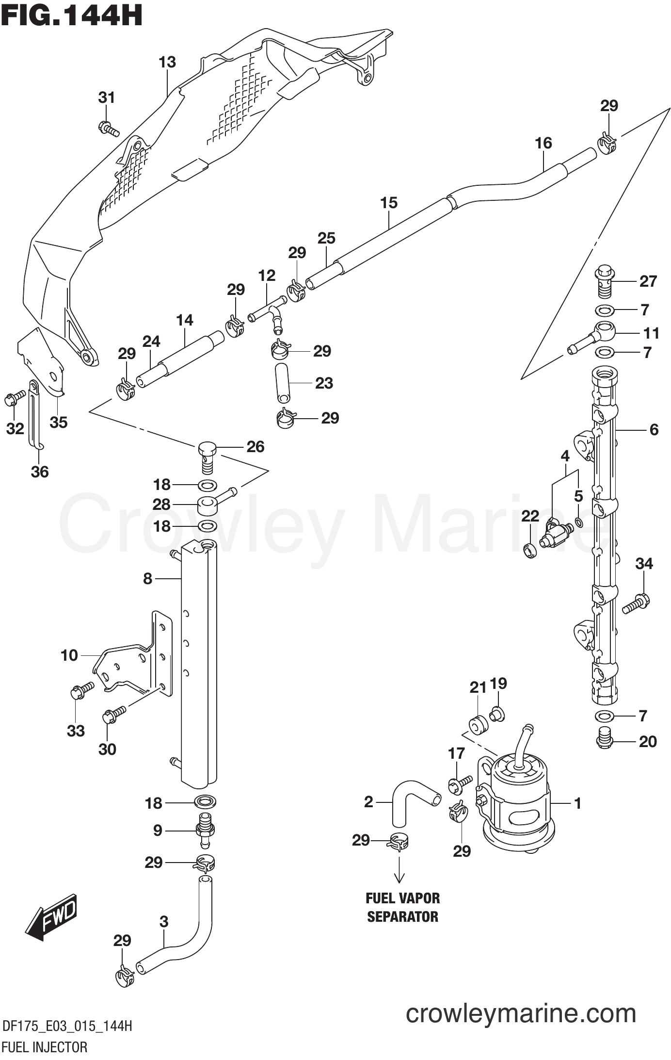 Suzuki Marine DF150 51001~ - FUEL INJECTOR (DF175ZG E03)